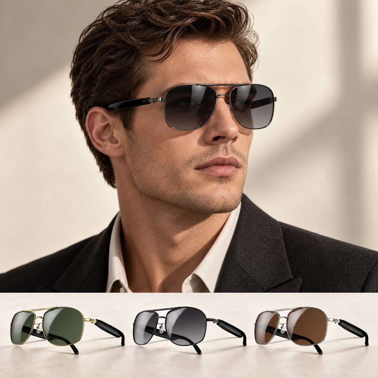 blackview Sonnenbrille D1 Pro Sonnenbrille für Damen/Herren, Open-Ear-Audio, UV-Schutz 6 Std Musik, Bluetooth 6.0, IP54, Touch-Assistent, Mag-Laden