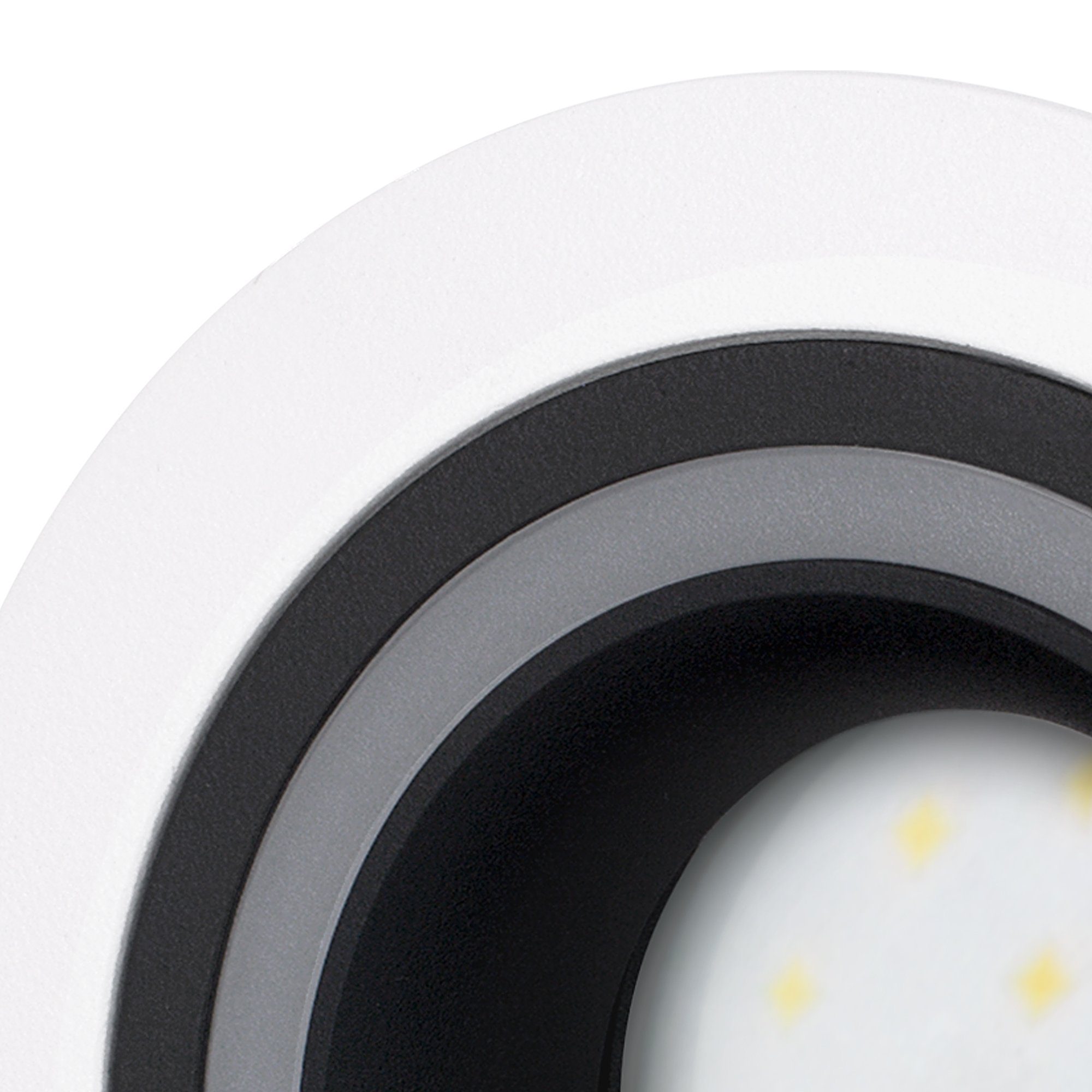 Einbaustrahler Leuchtmittel Design LED Neutralweiß schwarz LED Einbauspot GU10 Matapo weiss 5W, mit SSC-LUXon