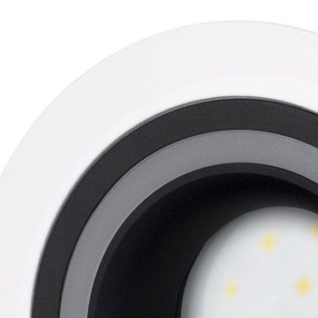 SSC-LUXon LED Einbaustrahler Matapo Design Einbaustrahler schwarz weiss mit LED GU10 dimmbar, Warmweiß