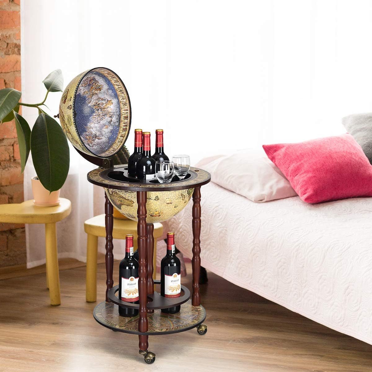 KOMFOTTEU Bartisch Globus Barwagen, Weinregal, Hausbar, günstig online kaufen