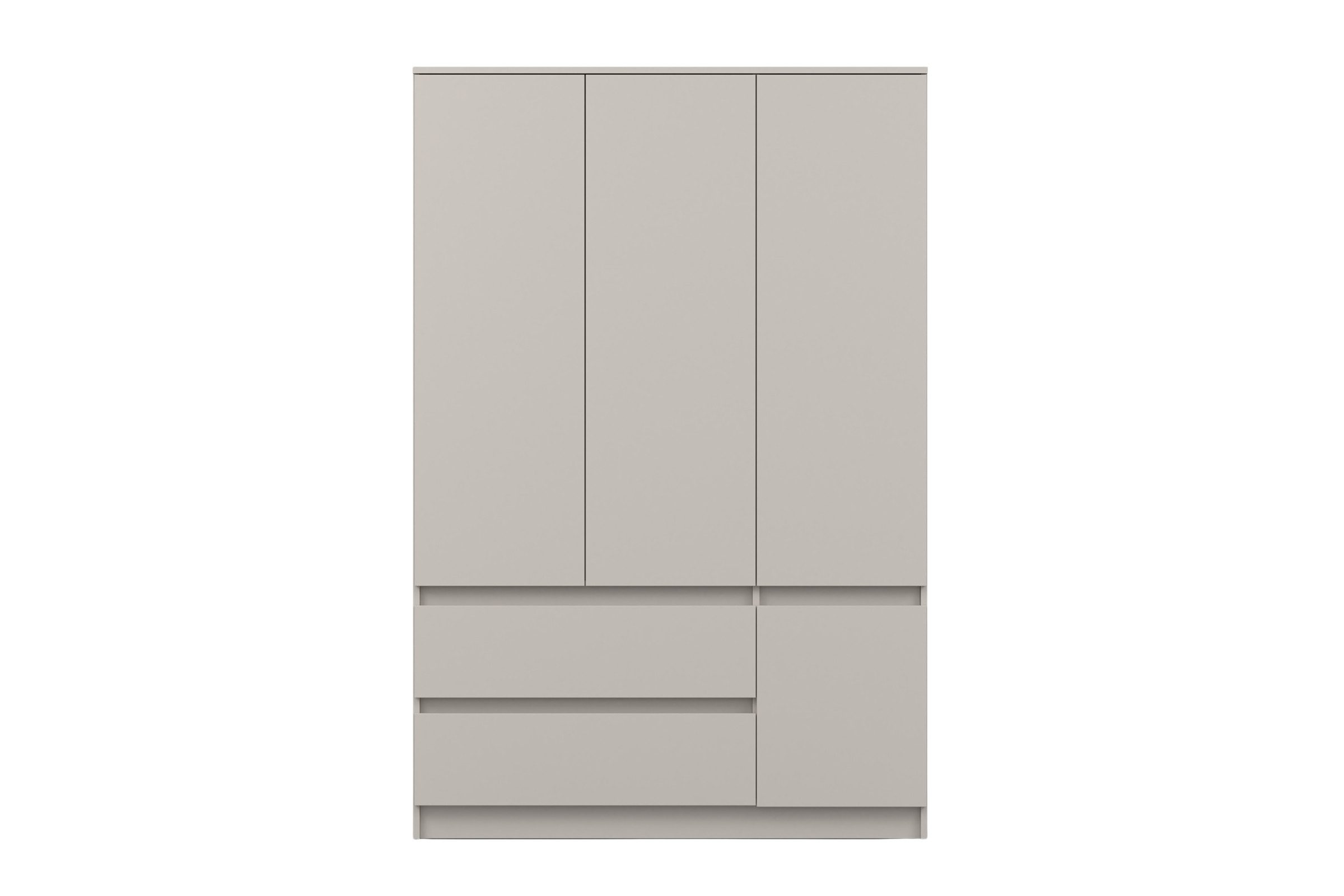 Deine Möbel 24 Kleiderschrank SIMO 01 120 cm in Weiß / Kaschmir, 4 Türen, 2 Schubladen (Set, 1-St., Drehtürenschrank ideal für Kinderzimmer & Jugendzimmer) Kinderkleiderschrank mit 5 Einlegeböden und 1 Kleiderstange