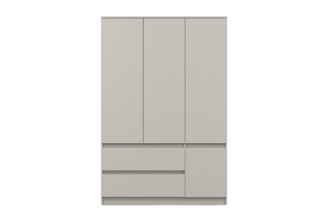 Deine Möbel 24 Kleiderschrank SIMO 01 120 cm in Weiß / Kaschmir, 4 Türen, 2 Schubladen (Set, 1-St., Drehtürenschrank ideal für Kinderzimmer & Jugendzimmer) Kinderkleiderschrank mit 5 Einlegeböden und 1 Kleiderstange