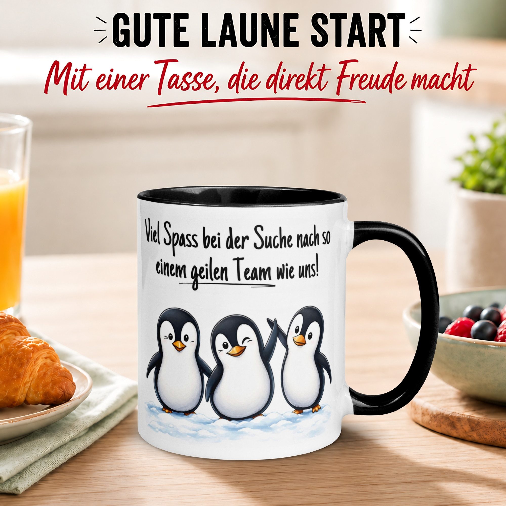 Momentals Tasse Abschied – „Viel Spaß bei der Suche“ – Abschiedsgeschenk Kollegen, Gratis Versand · Links-&Rechtshänder · Spülmaschinenfest