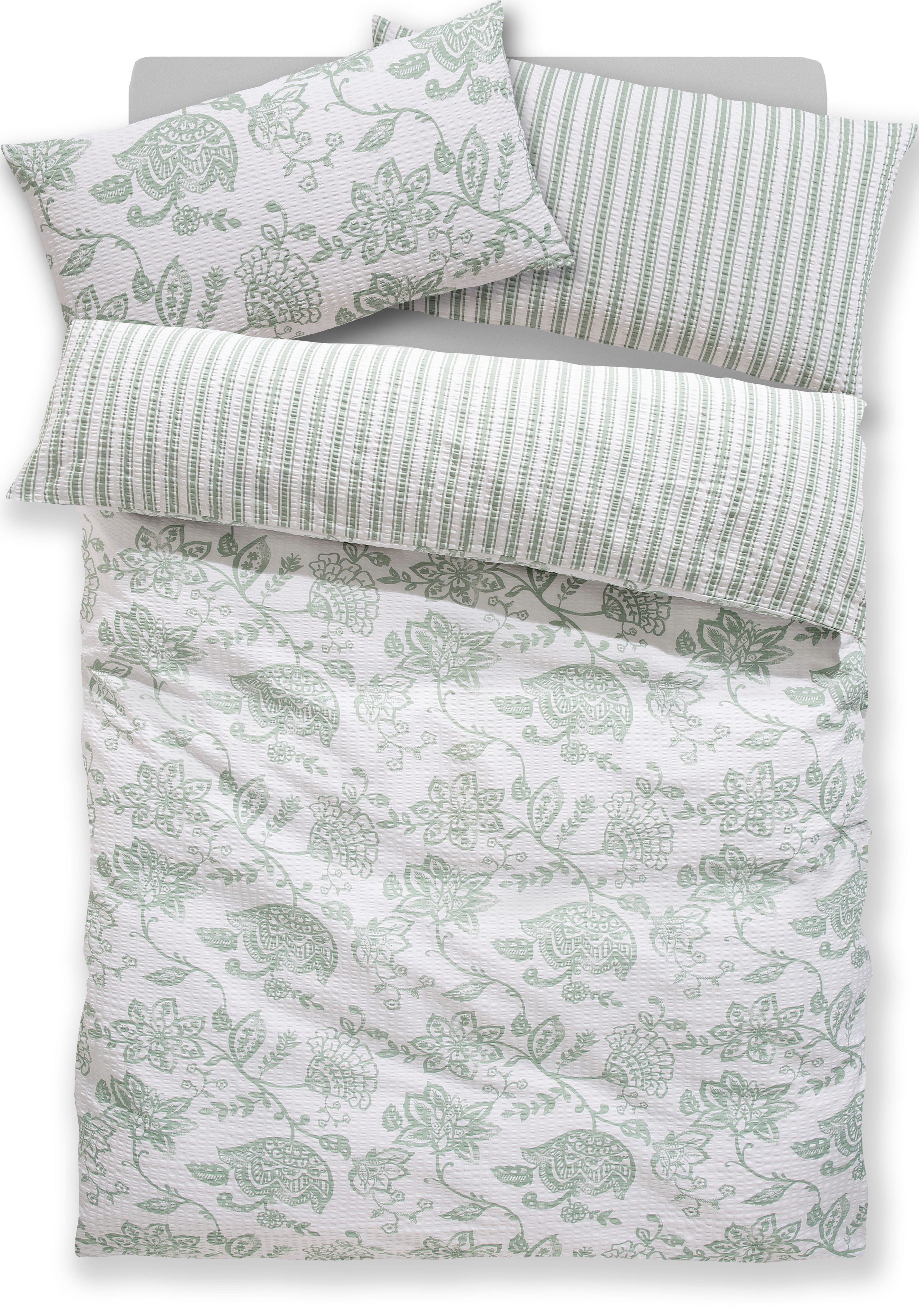 andas Bettwäsche Nordby, Soft-Seersucker, 2 teilig, Bettwäsche aus Baumwoll günstig online kaufen