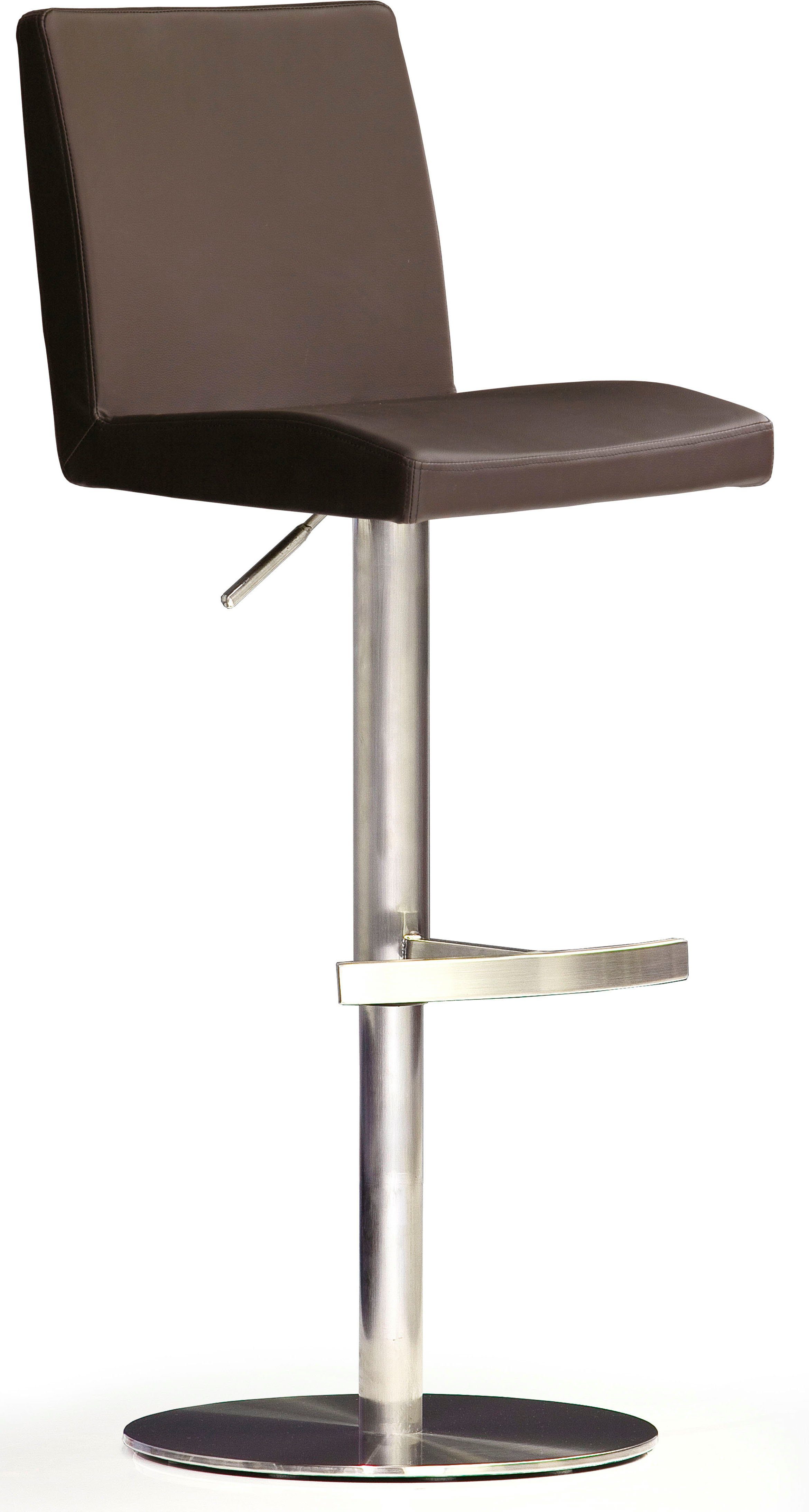 MCA furniture Bistrostuhl BARBECOOL Barhocker Bistrostuhl Tresenhocker, mit Rückenlehne,Bodenplatte rund, 360° drehbar, Sitzhöhe von 56-81 cm