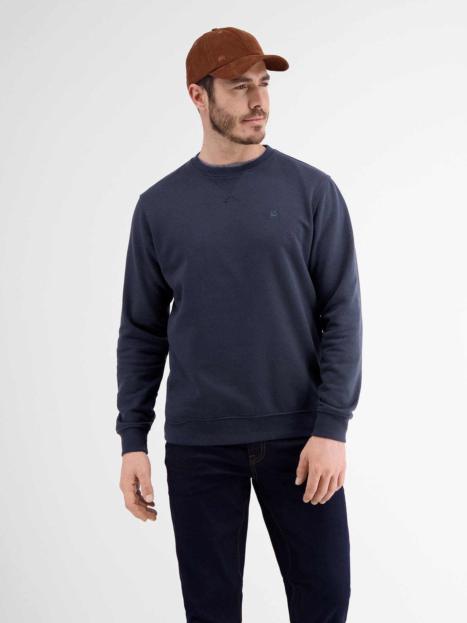 CLASSIC NAVY Strukturqualität in Sweater Sweatshirt Leichter LERROS LERROS