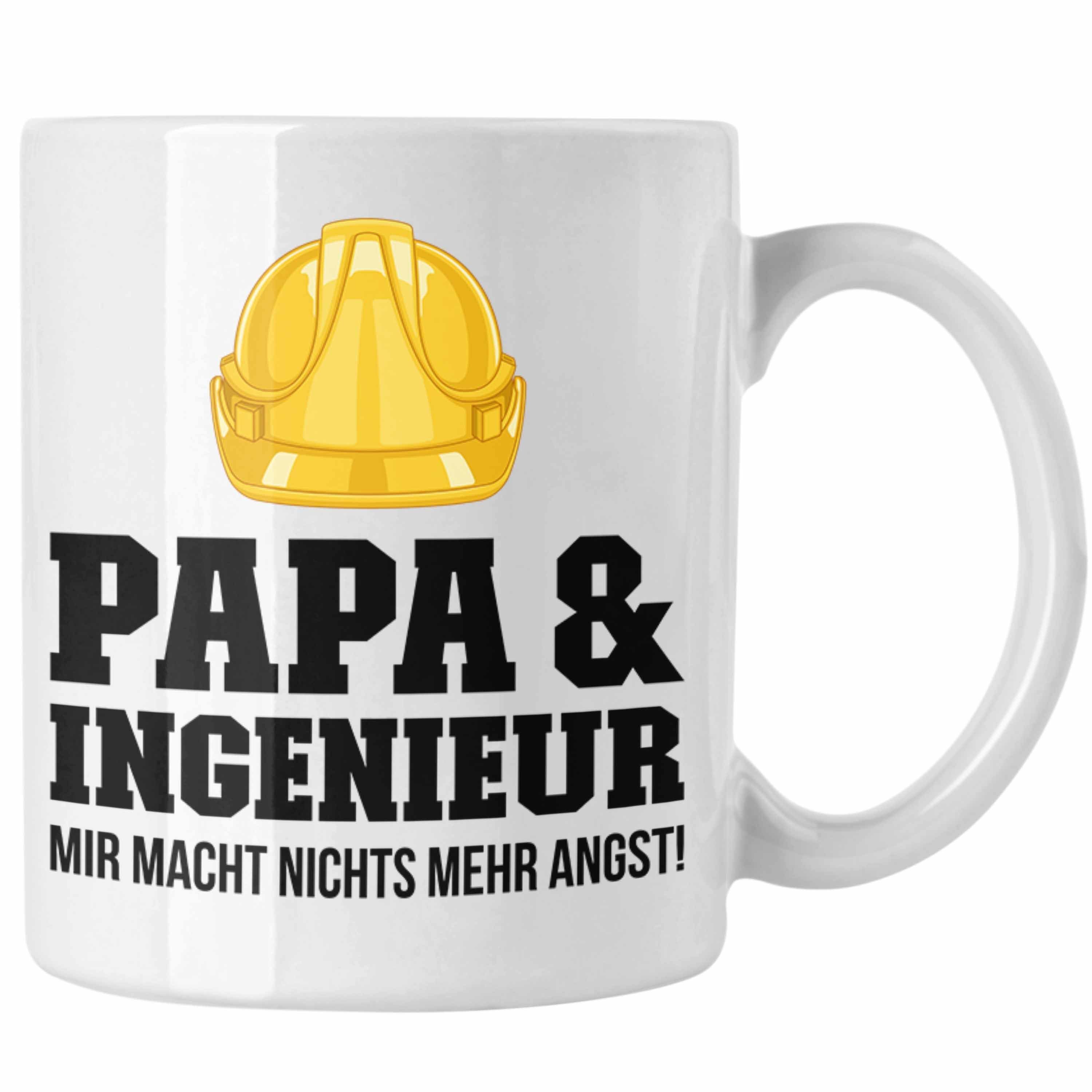 Trendation Tasse Trendation - Ingenieur Papa Tasse Gadget Geschenk Ingeneur Kaffeetasse Geschenkidee Weiss
