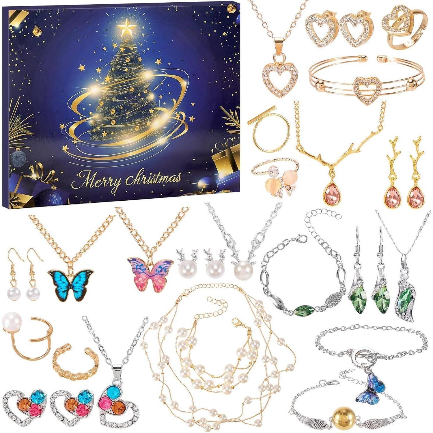 LuxusKollektion Schmuck-Adventskalender Adventskalender Schmuck 2025 für Frauen mit 24 Überraschungen