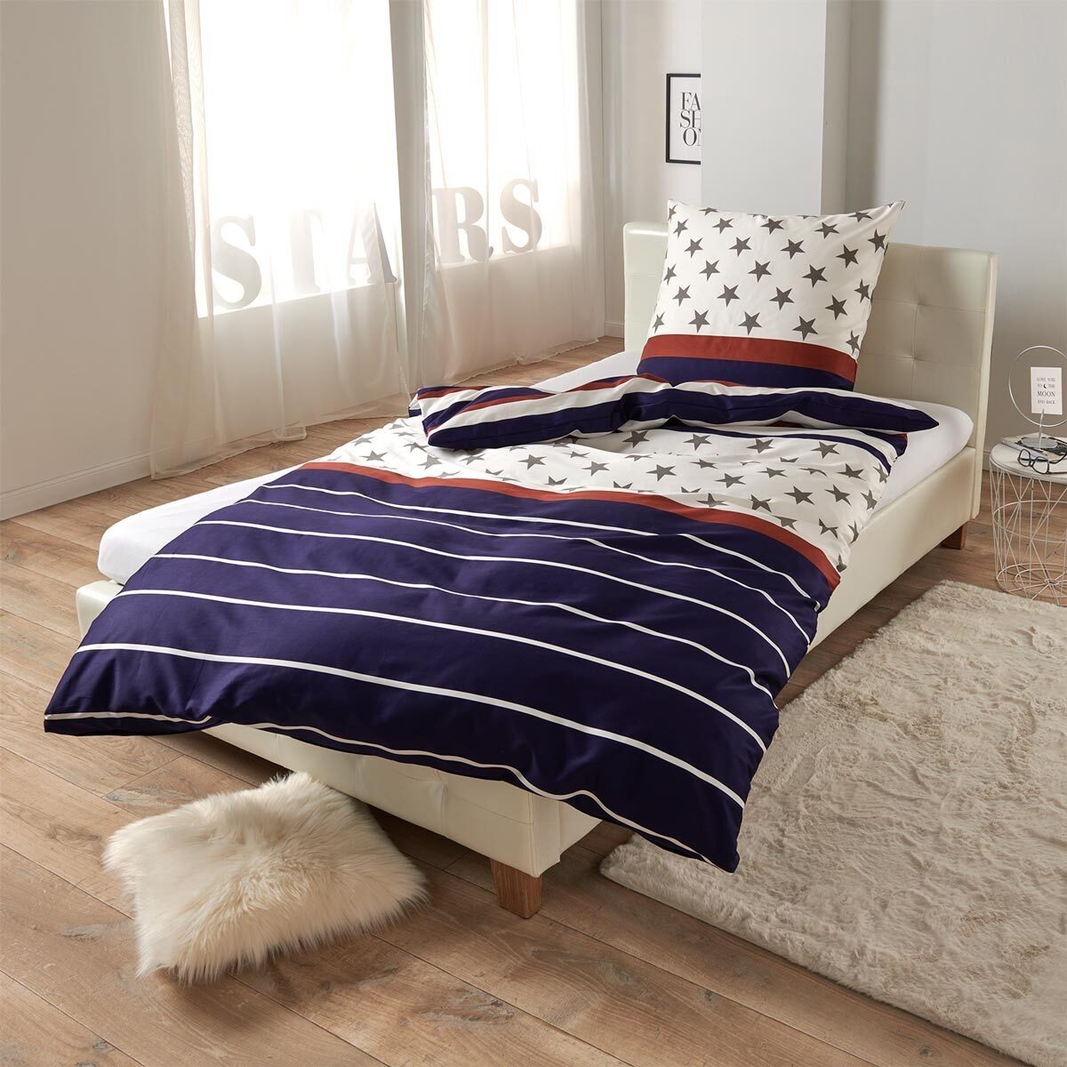 TRAUMSCHLAF Bettwäsche Sterne, Mako Satin, 2 teilig, edle Mako-Satin Qualit günstig online kaufen