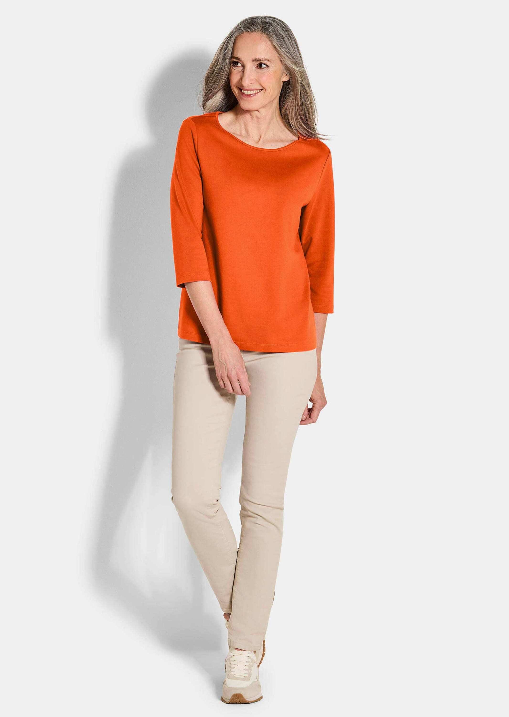 GOLDNER Print-Shirt Basic Shirt mit U-Boot-Ausschnitt Baumwollshirt im klas günstig online kaufen