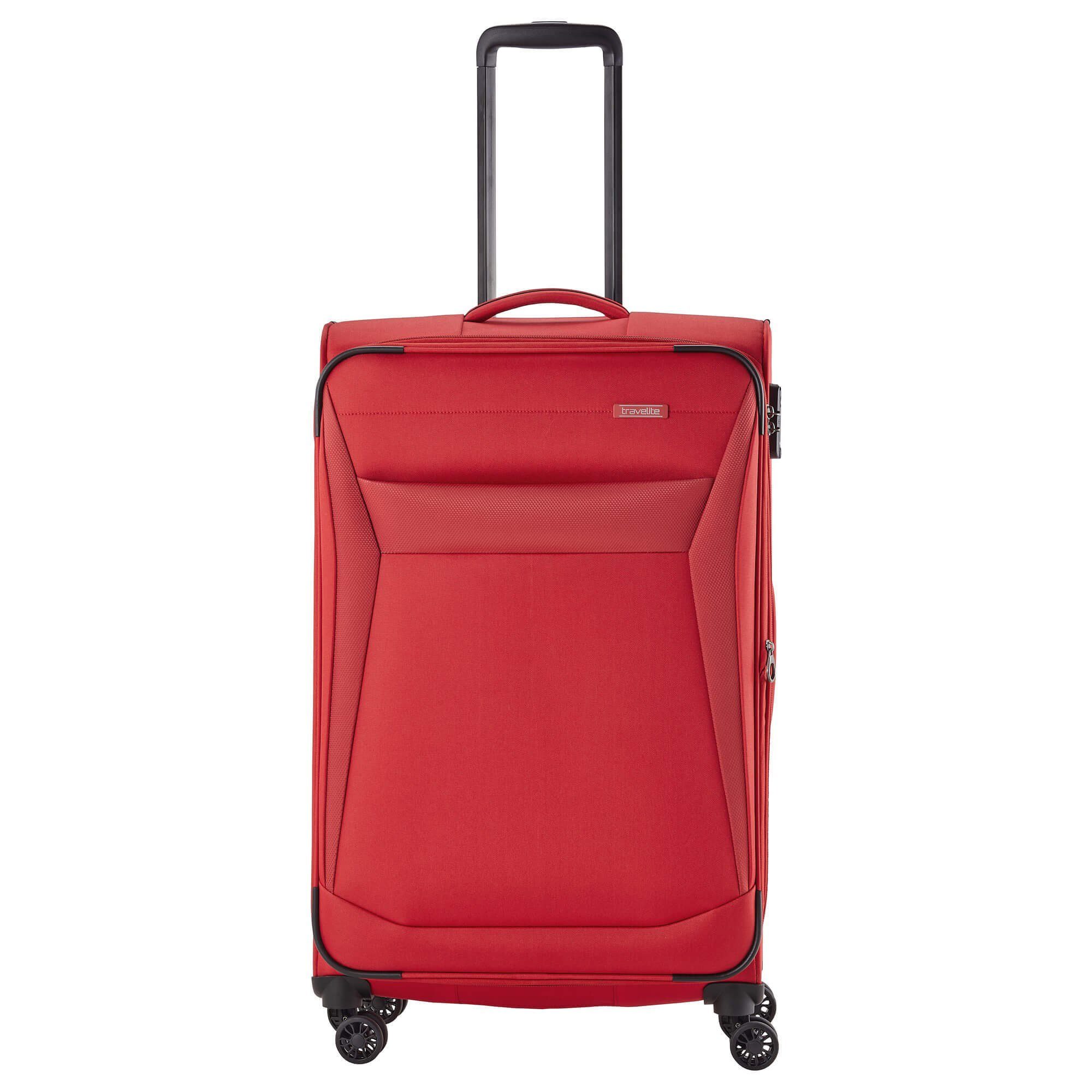 travelite Trolley Chios - 4-Rollen-Trolley L 78 cm erw., 4 Rollen rot