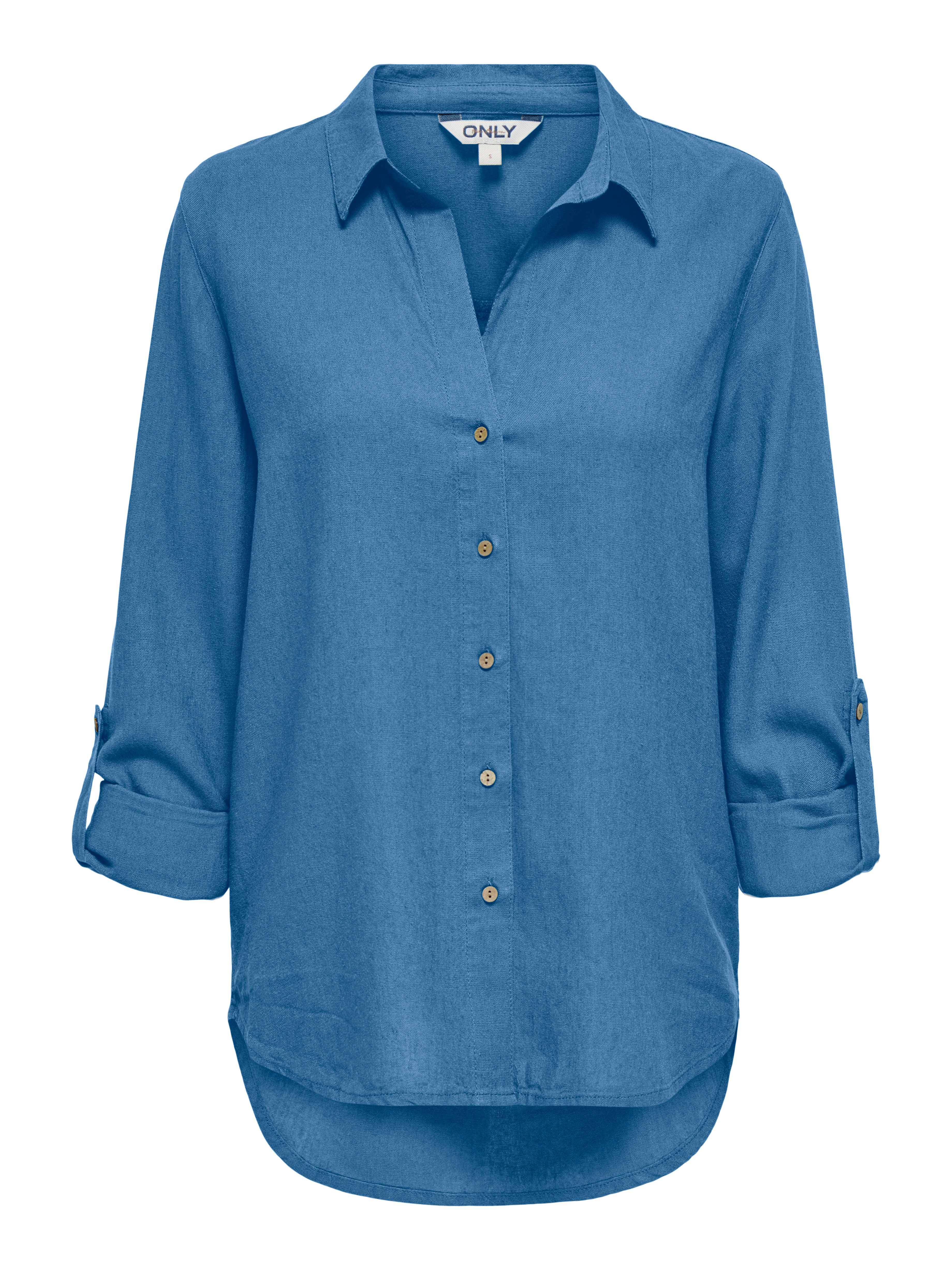 ONLY Hemdbluse ONLGOA 3/4 STRAP LINEN BL SHIRT CC PNT mit Leinen, umschlagbare Manschetten