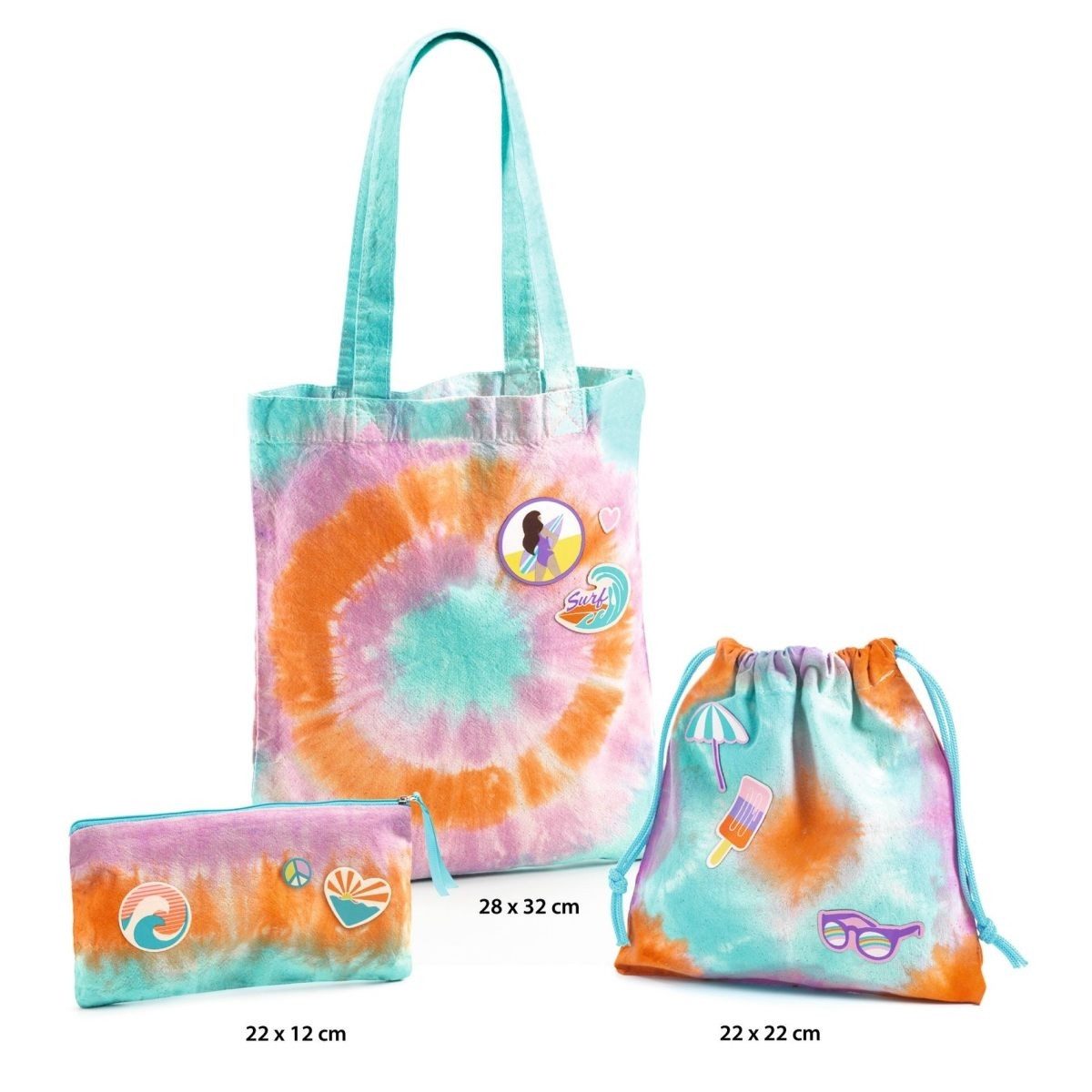 DJECO Kreativset DIY: Batik-Set Taschen Batikfarben Set waschfest Shirt DIY Set Kinder