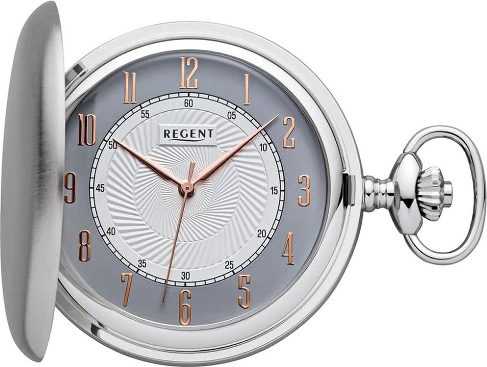 Regent Taschenuhr P728, (Set, 2-tlg., mit Kette), Uhrzeit