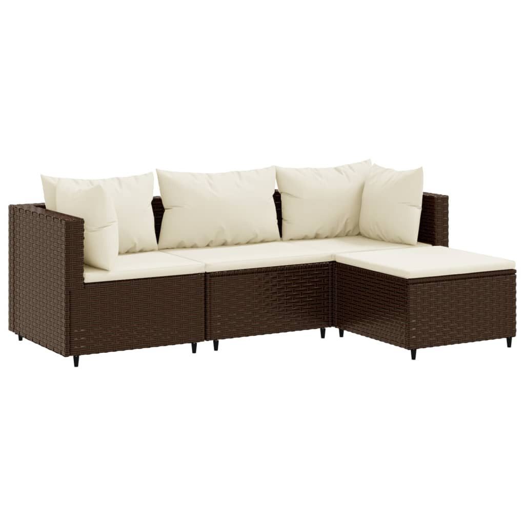 vidaXL Gartenlounge-Set 4-tlg. Garten-Lounge-Set mit Kissen günstig online kaufen