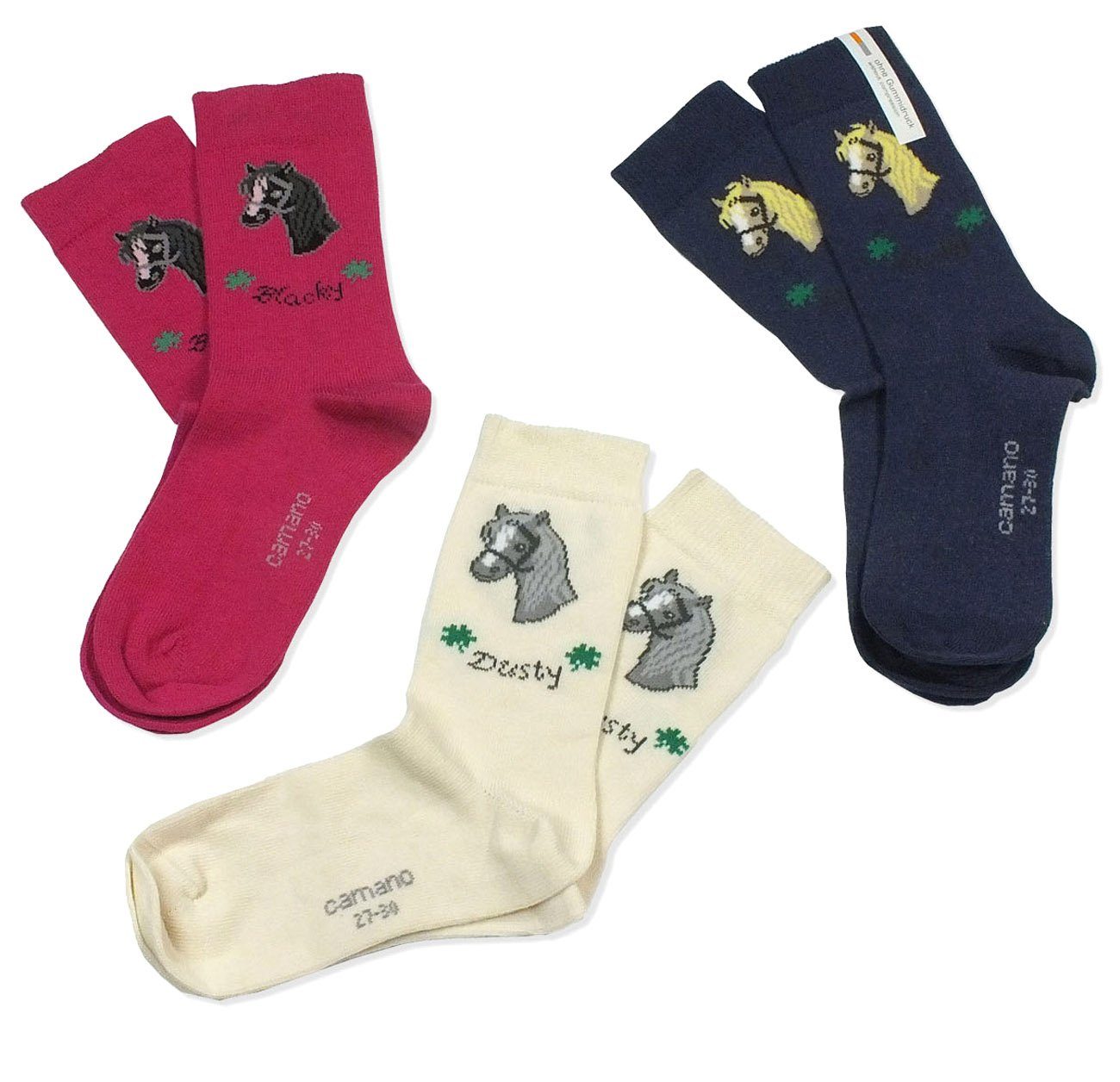 Camano Langsocken CA3814 (Packung, pink Kinder Kindersocken Mädchen Baumwolle, 42 3 Socken, Paar) 3-Paar