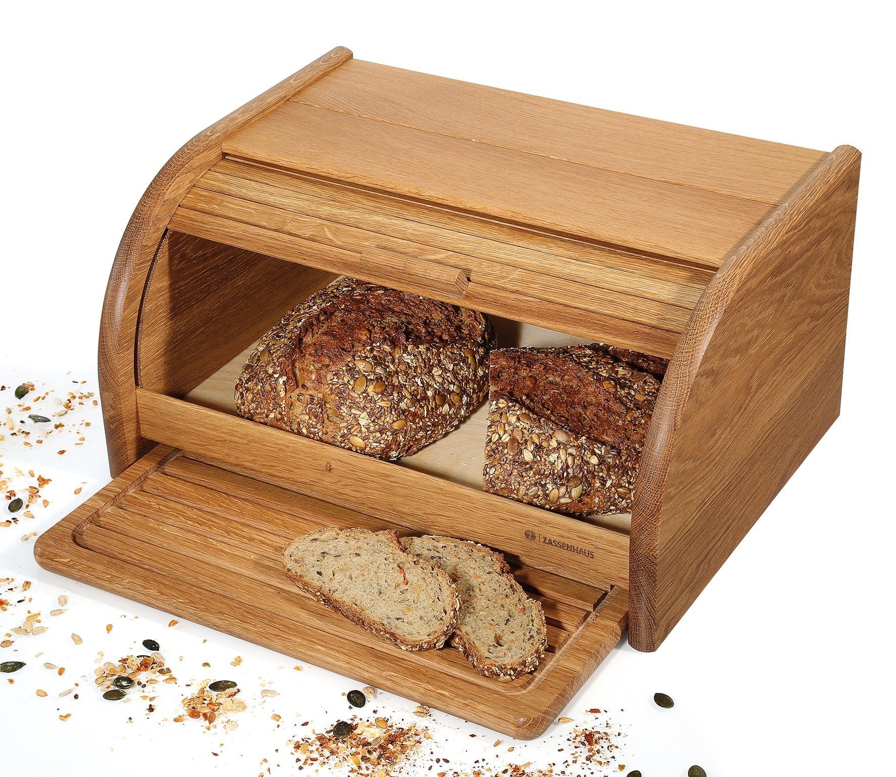 ZASSENHAUS Brotkasten Rollbrotkasten Brotkasten Brottopf Brotbox Zassenhaus COUNTRY Eiche