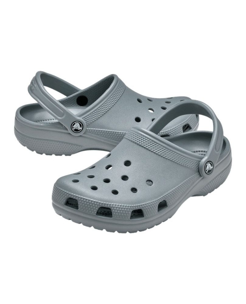 Crocs Sandale Classic Clog Concrete grau/blau Badeschuh