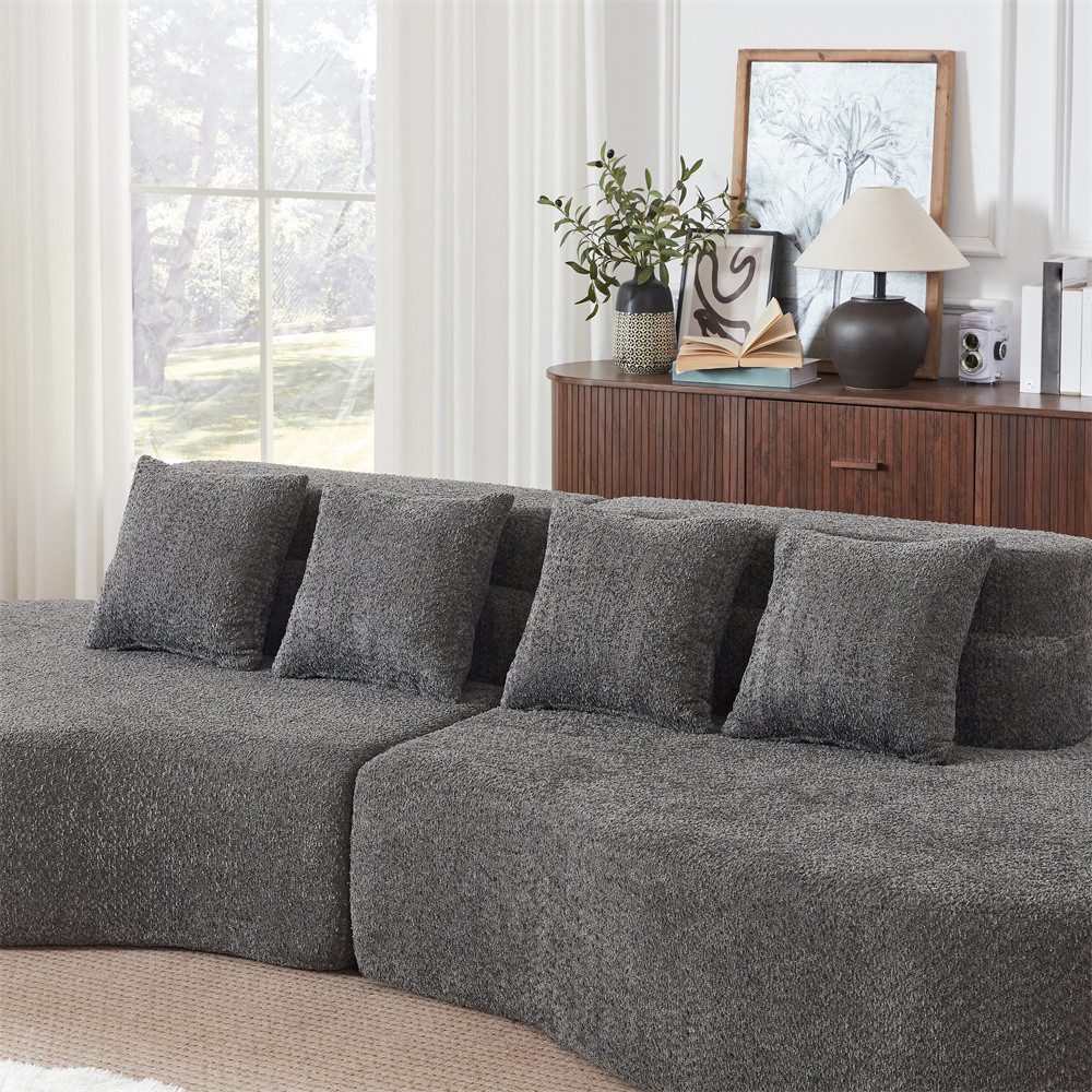 REDOM Loungesofa Modulares Schaumsofa, Abnehmbarer, waschbarer Teddyfleece-Bezug 1 Teile