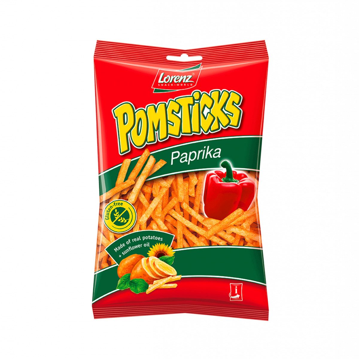 LORENZ Knabberei, Lorenz Pomsticks Paprika Kartoffelsticks knusprik würzig 100g