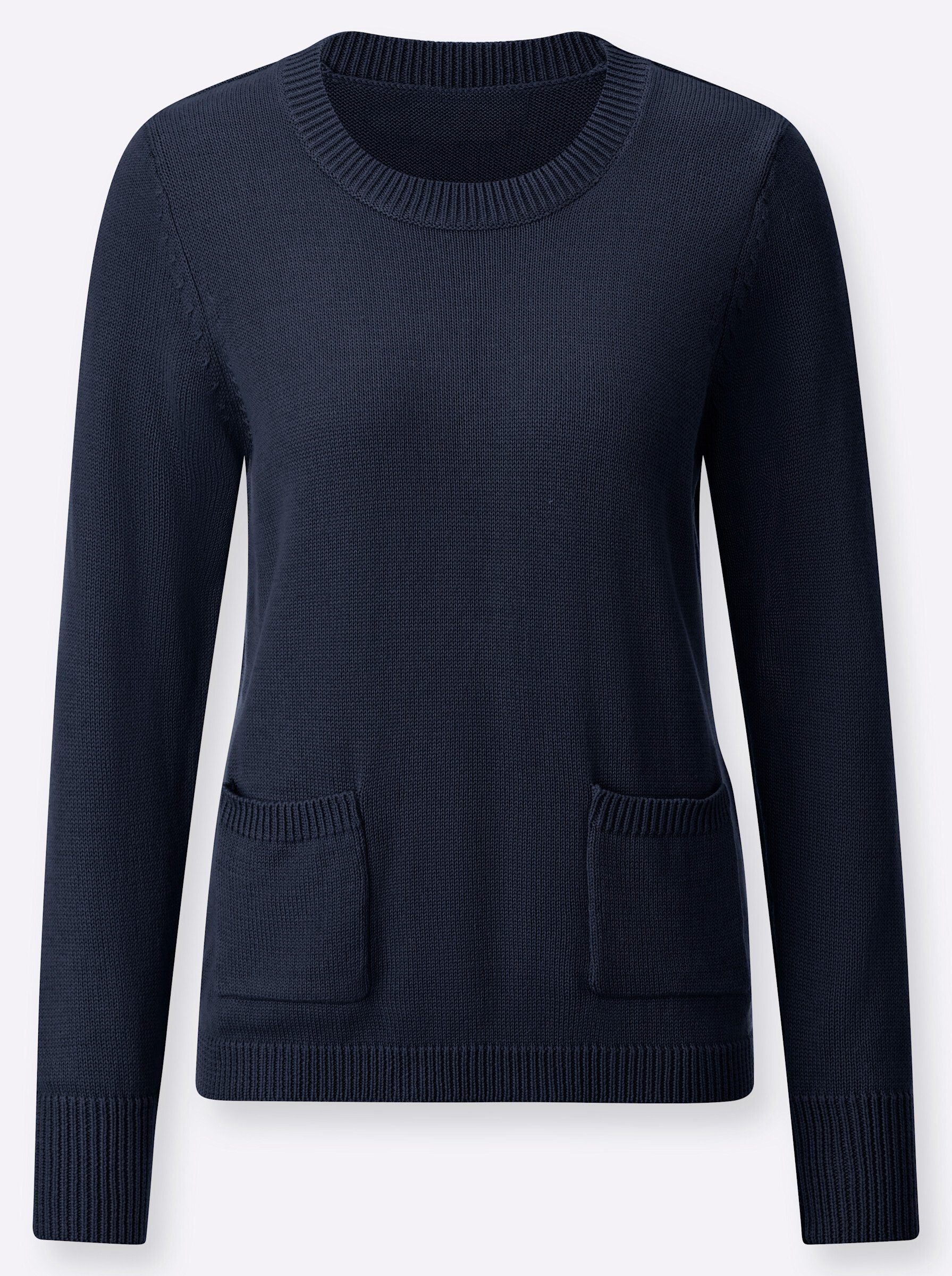 Strickpullover Pullover Langarm Materialmix