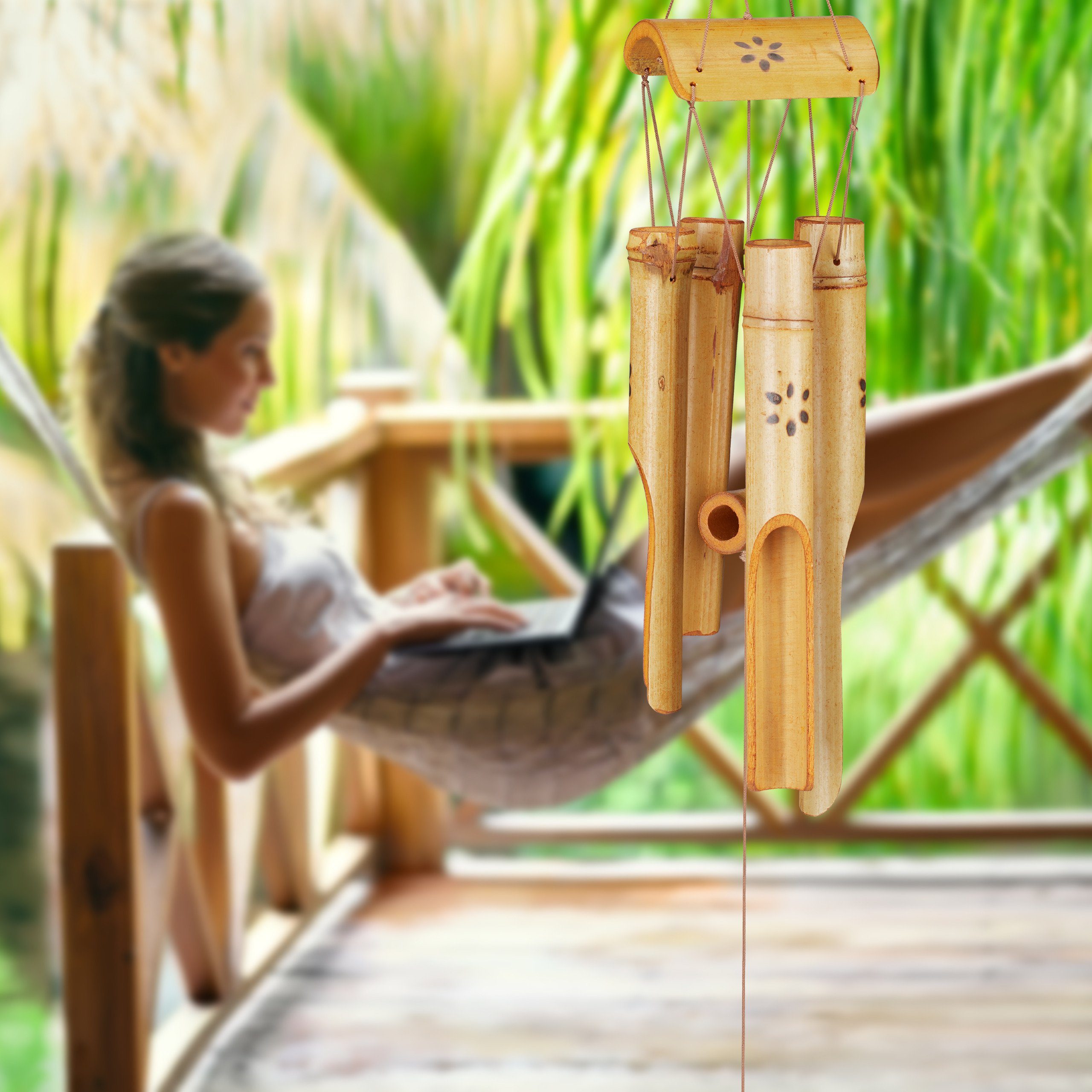 Windspiel Bambus Windspiel relaxdays