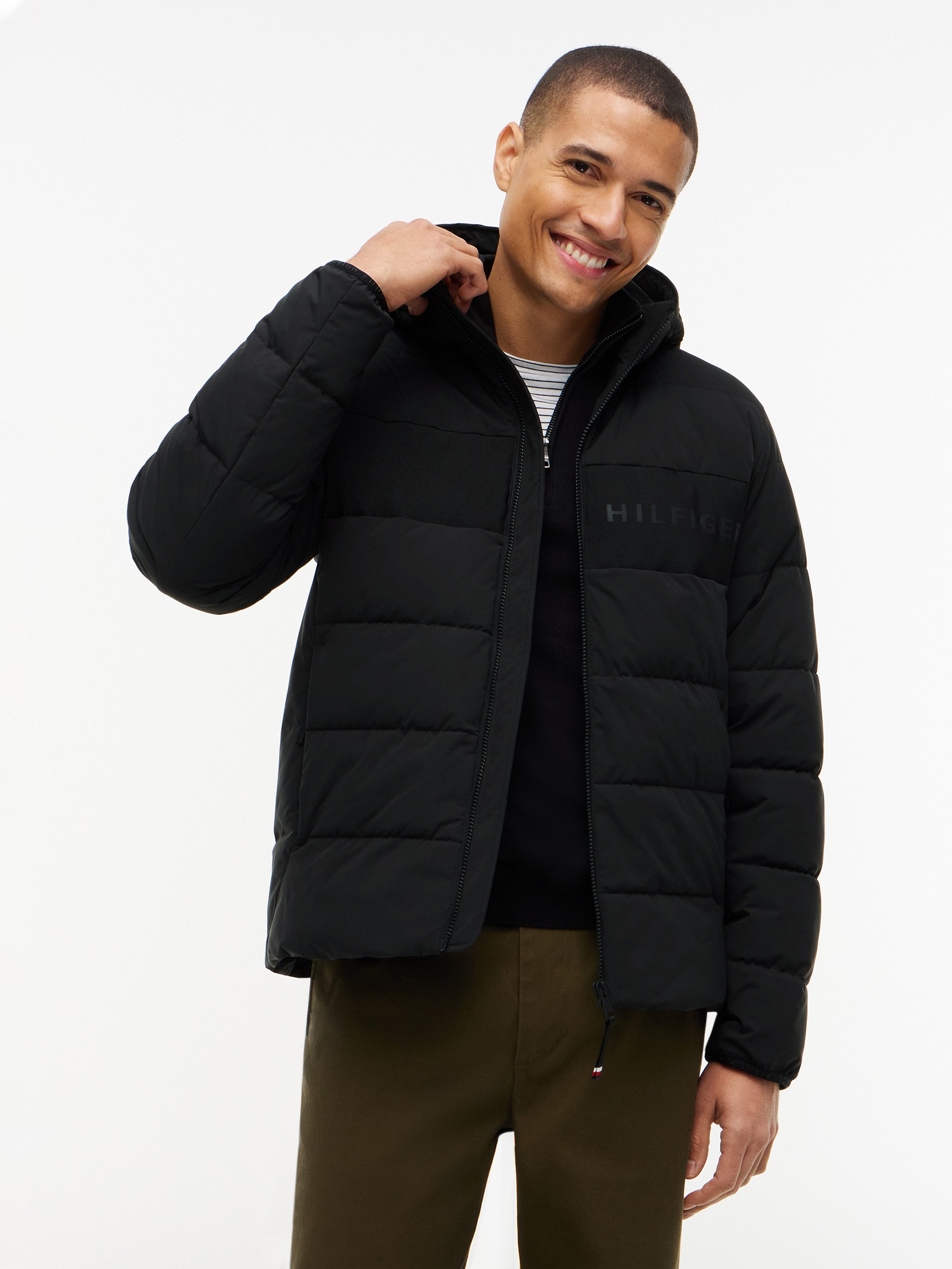 Tommy Hilfiger Steppjacke DETACHABLE HOODED BRANDED normale Passform