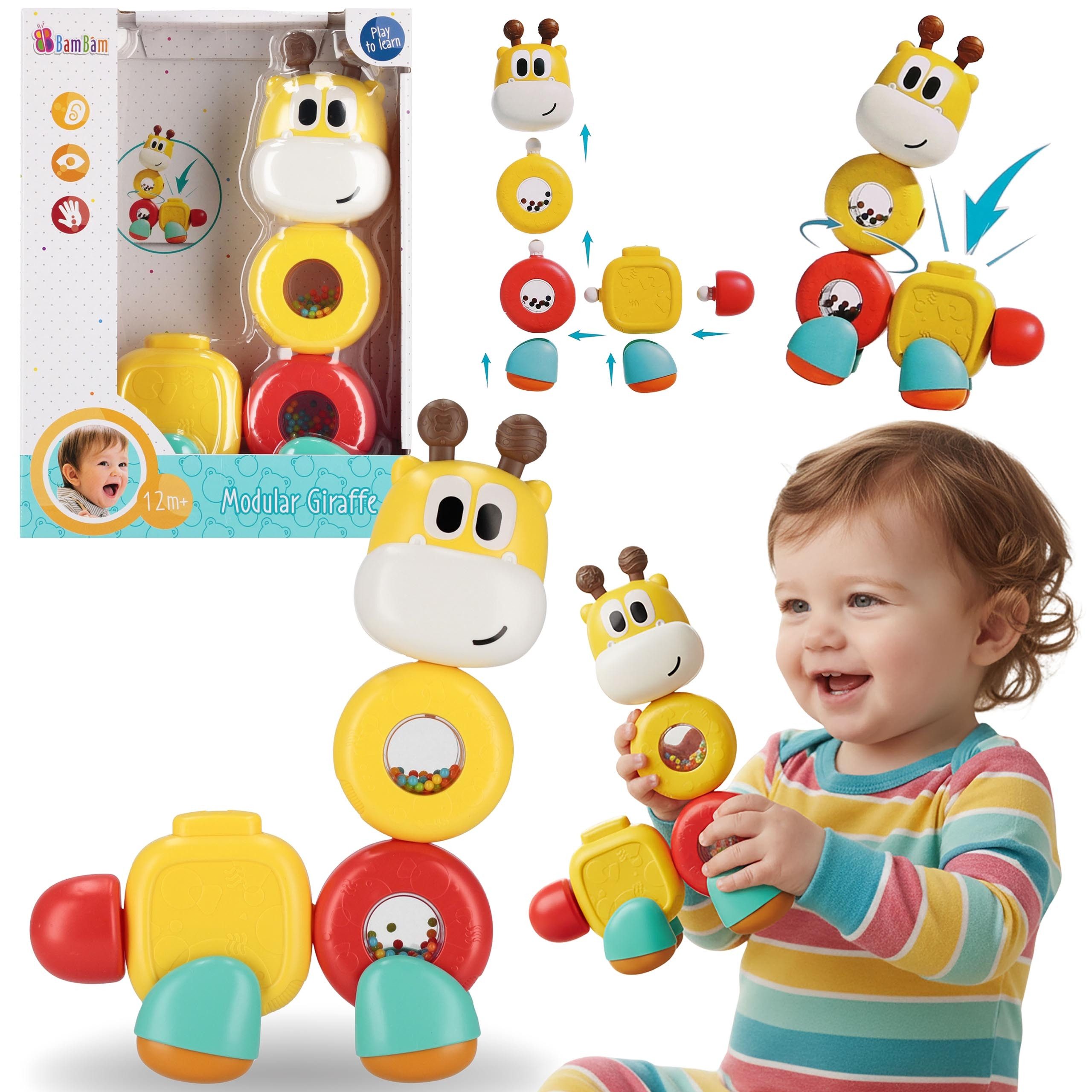 BAM BAM Lernspielzeug Bam Bam Steckspielzeug „Giraffe“ – kreatives Spielzeug für Kinder 12m+