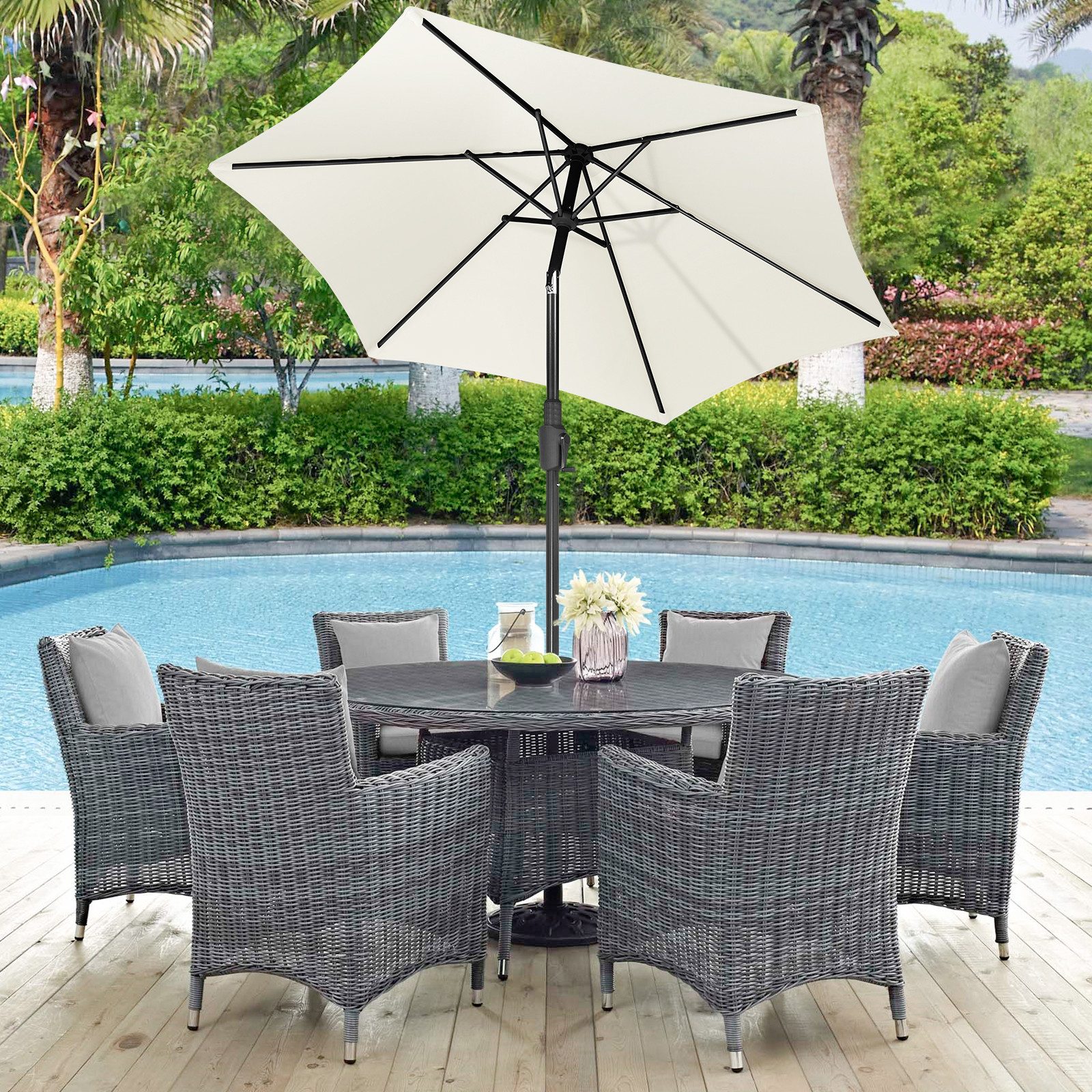 Sekey Sonnenschirm 220 cm Sonnenschirm mit günstig online kaufen