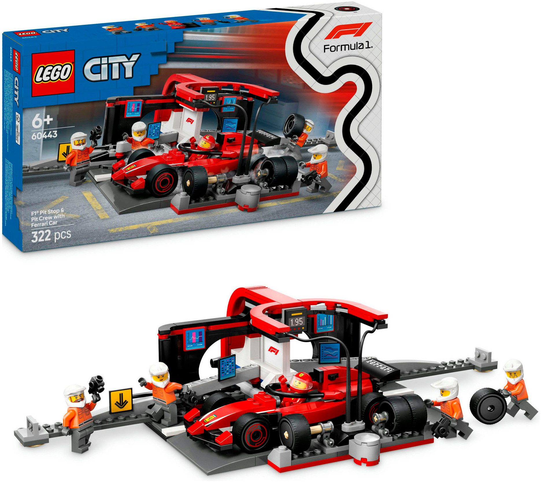 LEGO® F1® Boxenstopp mit Boxencrew und Ferrari Flitzer (60443), LEGO City K günstig online kaufen