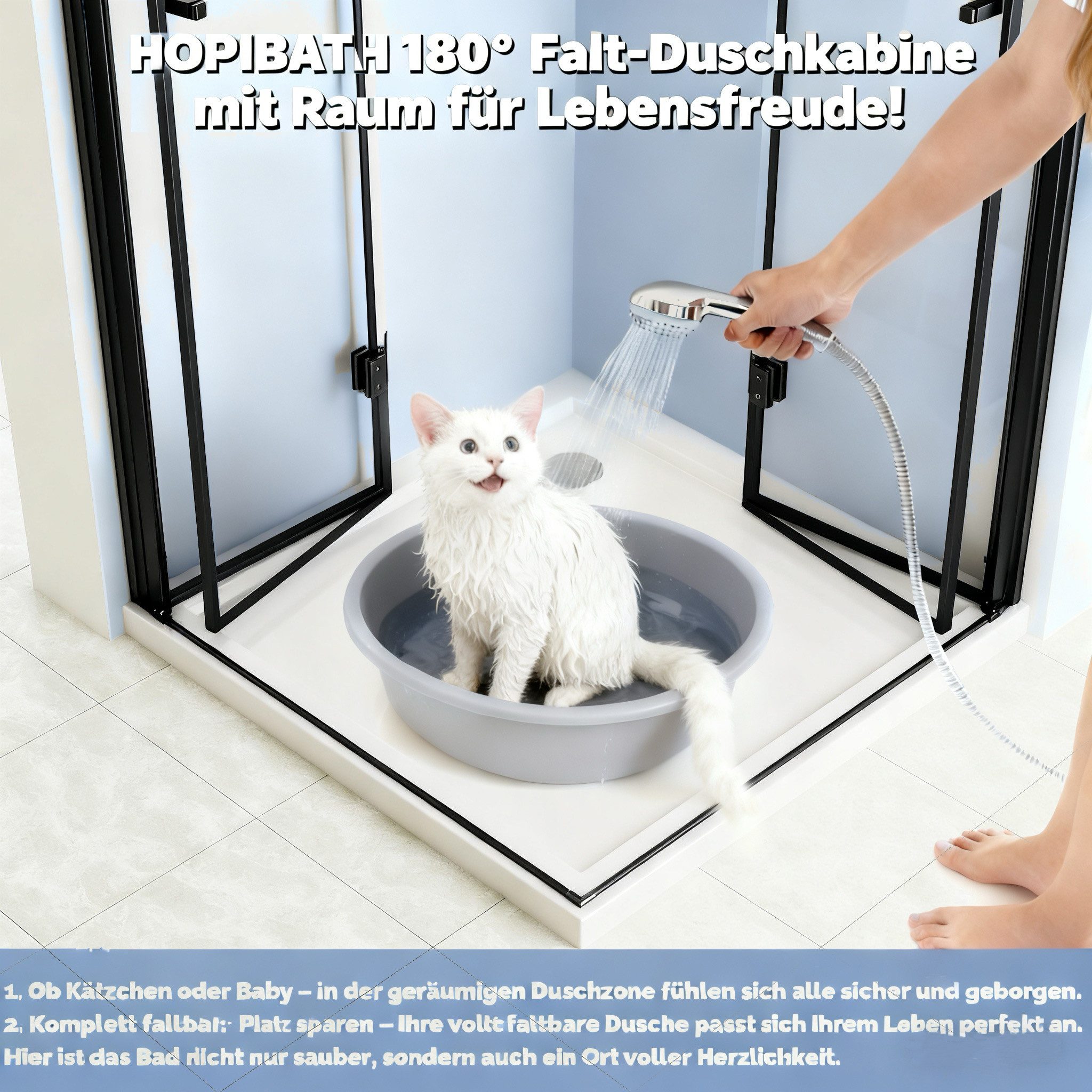 Hopibath Eckdusche Duschkabine Schwarz Chrom 100x90x195cm günstig online kaufen