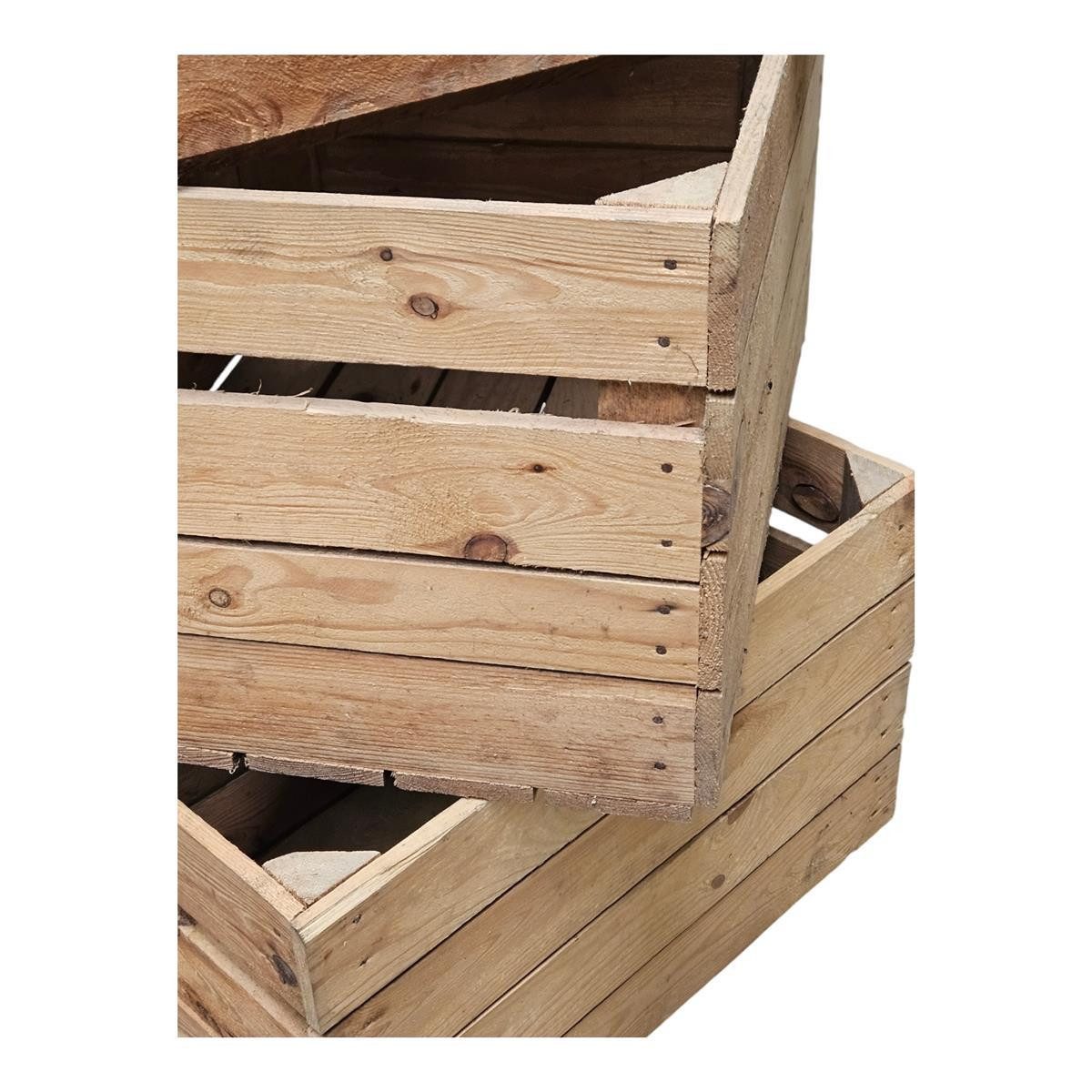 Teramico Holzkiste Holzkisten Obstkisten Vintage 50 x 40 x 30cm 3er Set, Vintage Obstkiste