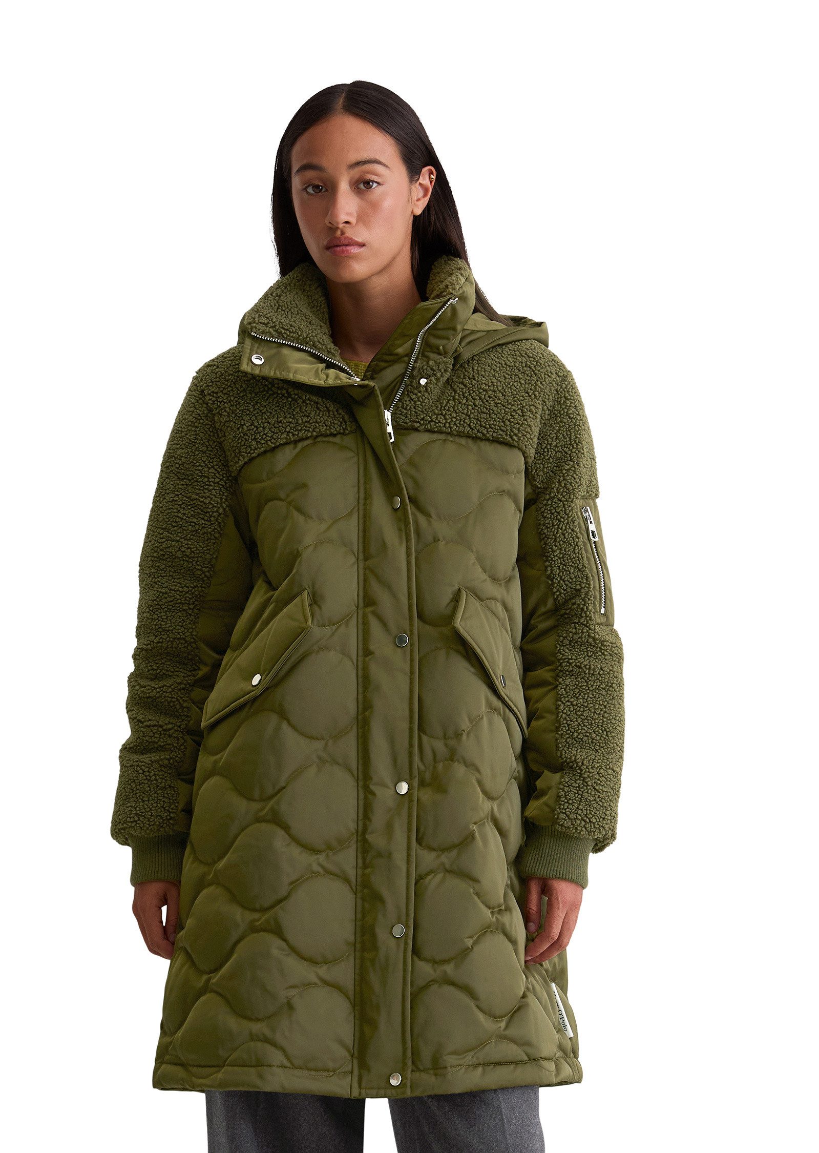 Marc O'Polo Daunenjacke mit lässigen Teddyplüsch-Details günstig online kaufen