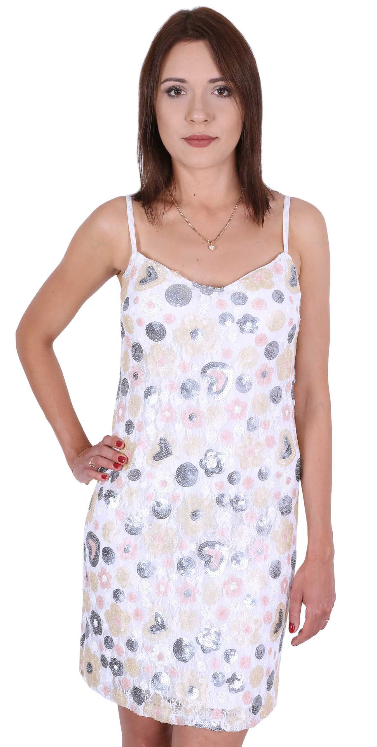 Sommerkleid John Zack Buntes Kleid mit Pailetten M