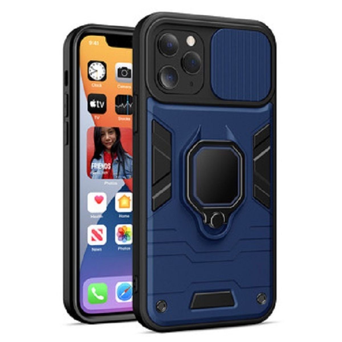 cofi1453 Handyhülle Handy Panzerhülle mit Kameraschutz Magnet Ring 6,10 Zoll, Handy Hülle mit Kameraschutz Panzerhülle Stoßfest Bumper