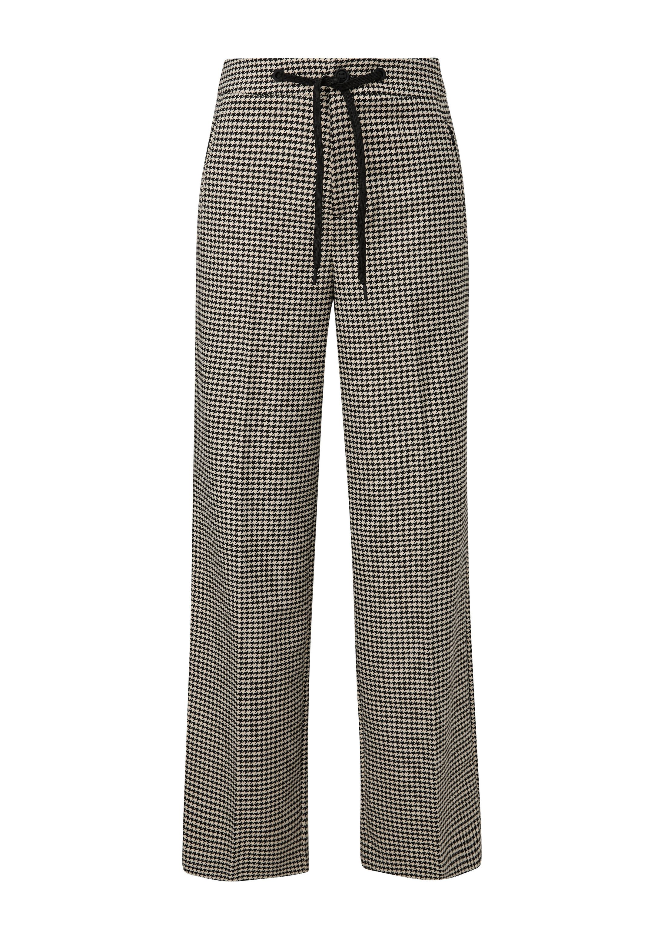 s.Oliver Chinos Hose Regular: Wide Leg-Hose mit Hahnentrittmuster