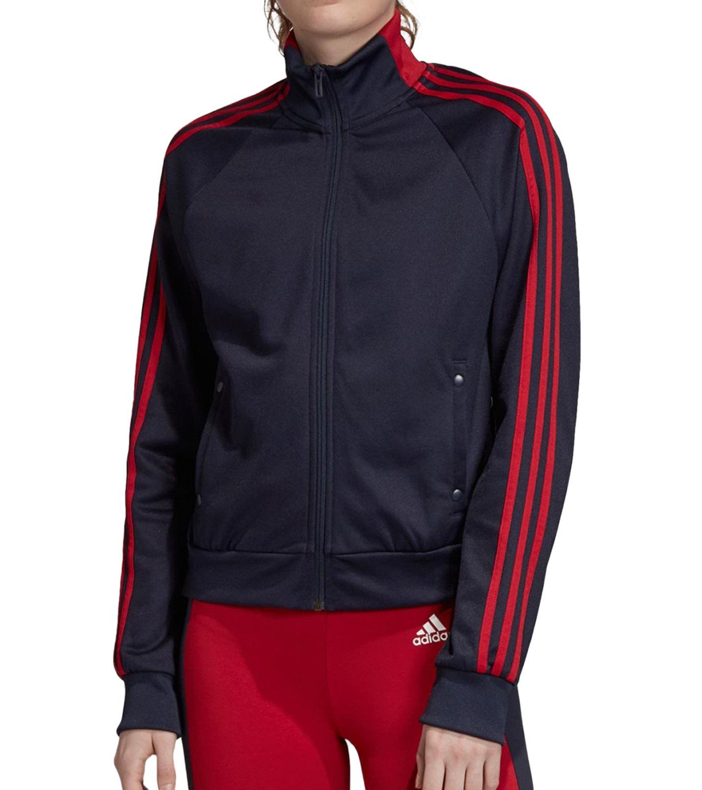 adidas Trainingsjacke »adidas Damen Trainingsjacke Sweatjacke ID 3-Stripes  Snap Track Top Haus-Shirt Blau-Rot« online kaufen | OTTO