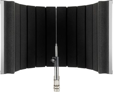 Pronomic MP-60 Micscreen - Mikrofon Schirm ideal für Studio oder Podcast Mikrofon-Halterung, (verhindert unerwünschte Schallreflektionen & Echos, höhenverstellbar)