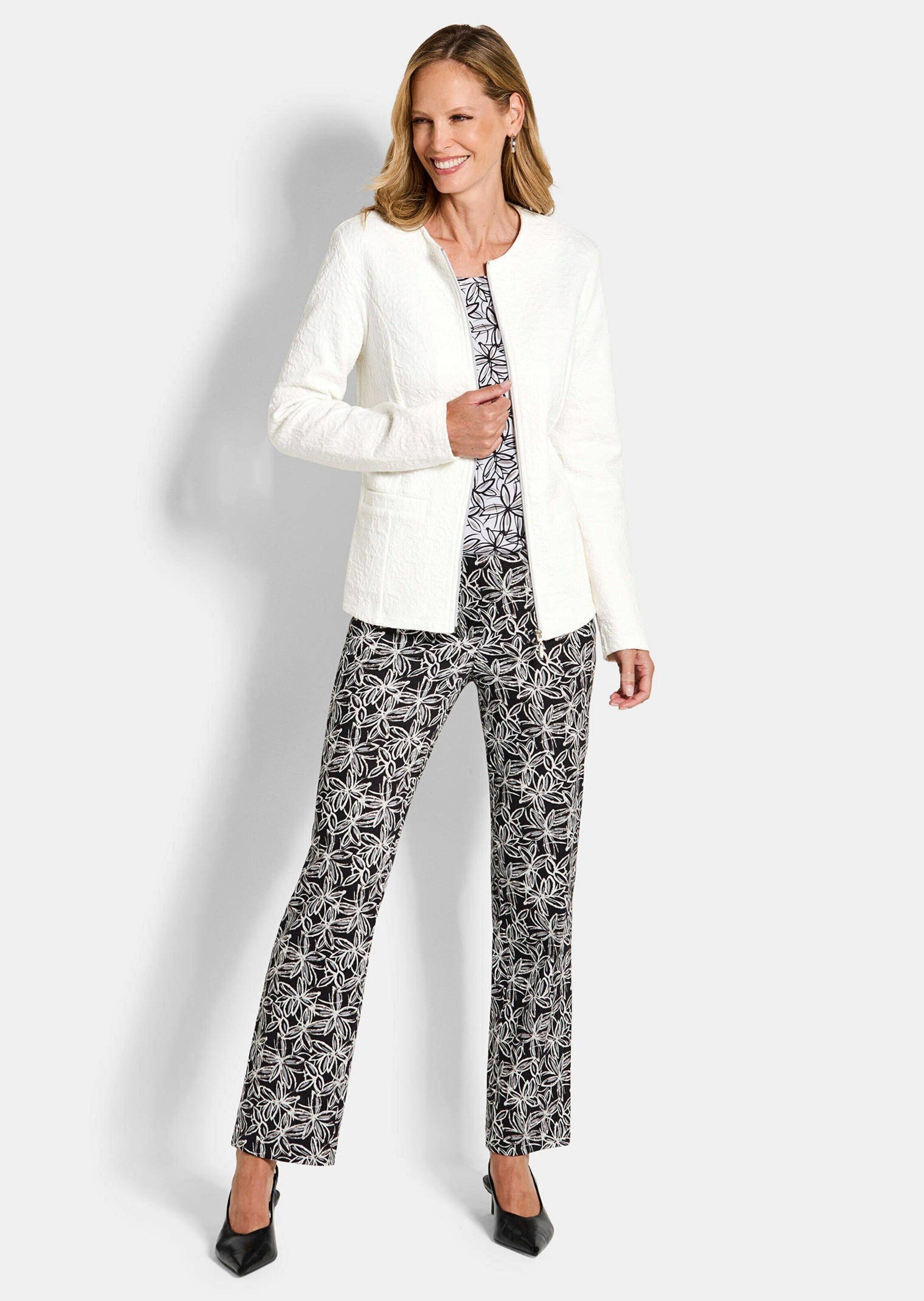 GOLDNER Shirtjacke Elegante Baumwolljacke mit Struktur Strukturjacke mit Ru günstig online kaufen