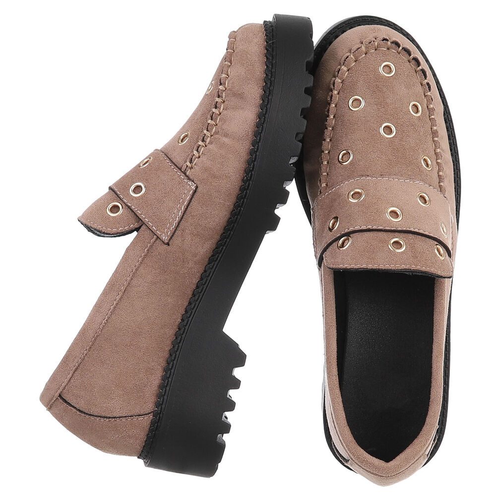 Ital-Design Trendige Loafers mit Metallösen für Damen Slipper (90793403) Bl günstig online kaufen