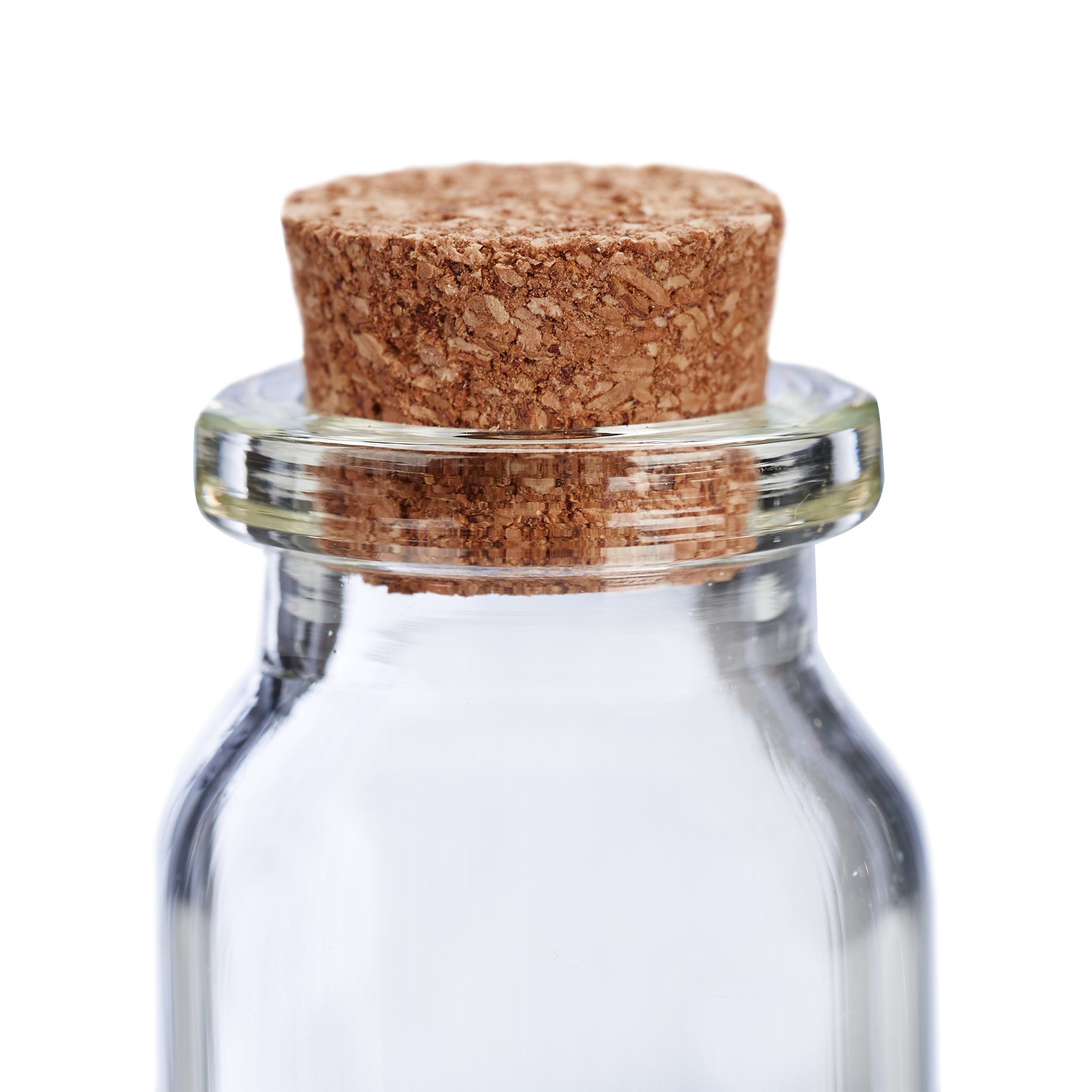 relaxdays Deko-Glas Mini Glasflaschen mit Korken 72er Set