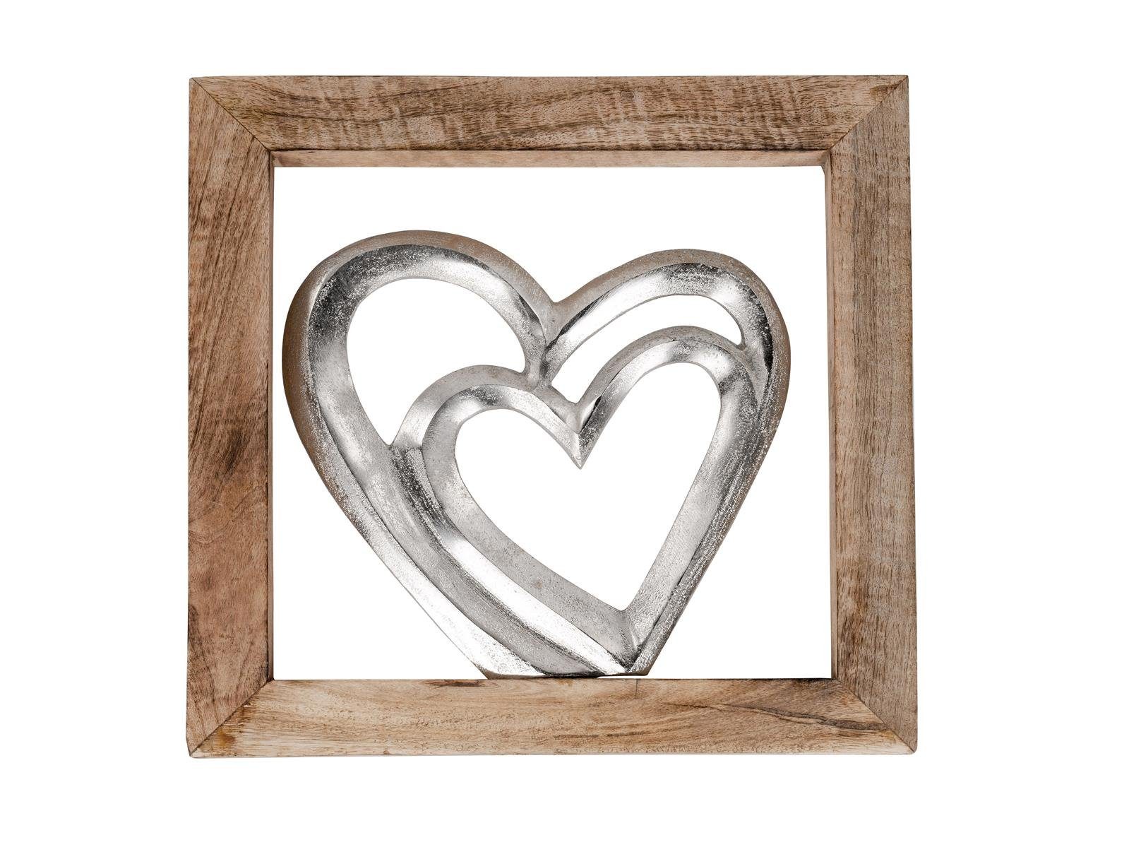 Holzrahmen Herz Wandbil Extravagante Herz aus Wanddeko Mangoholz in Wanddekoobjekt in dekojohnson