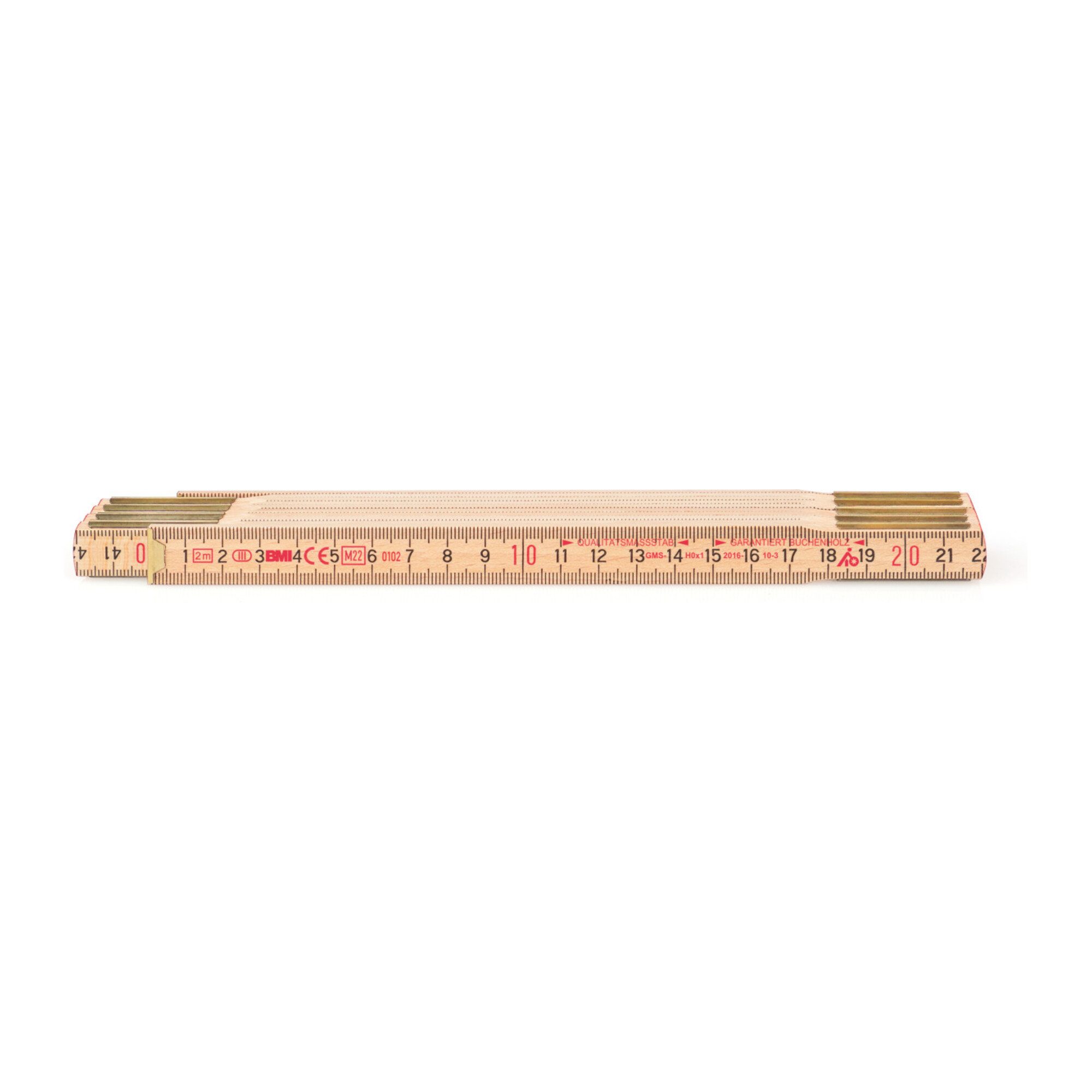 BMI Maßband BMI Holz-Gliedermaßstab natur, Länge: 2m
