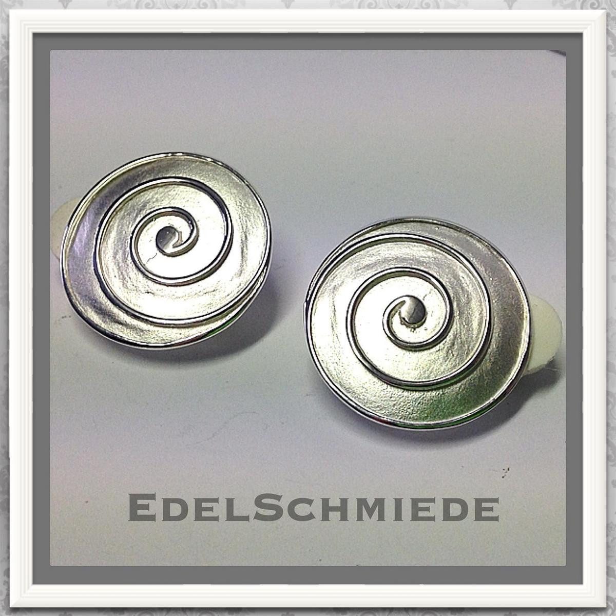 Edelschmiede925 Ohrclip-Set herrliche große Ohrclips 925 Silber teilweise matt