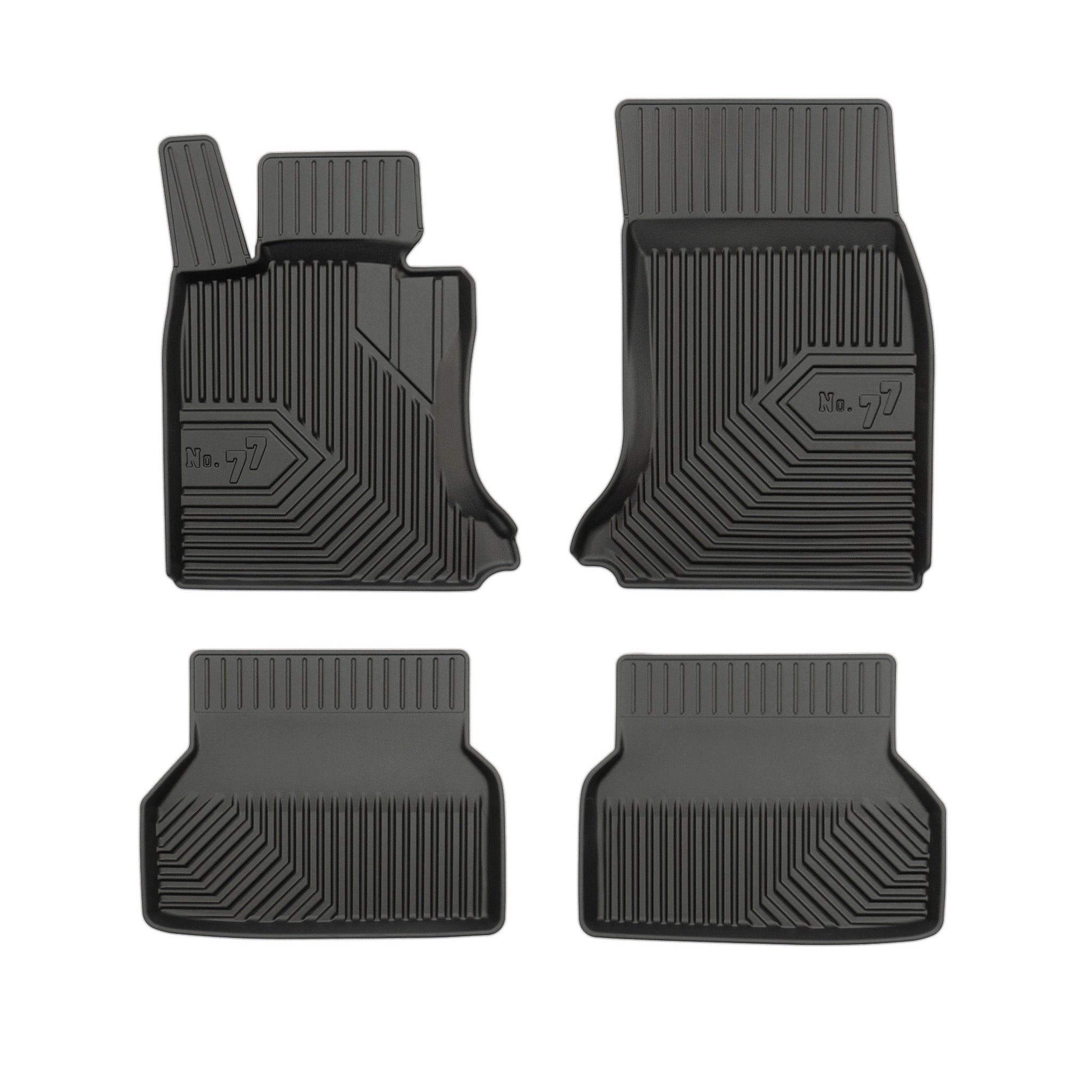 OMAC Auto-Fußmatten Gummimatten No.77 für BMW 5er E60 E61 2003-2010 TPE Schwarz 4 Teile (4 St), für BMW 5er E60 E61 2003-2010 BMW 5er E60 E61 2003-2010, Antirutsch,Wasserfest,Einfache Installation