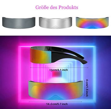 GelldG Sonnenbrille Futuristische schmale Zyklopen verspiegelte Linse Visier Sonnenbrille