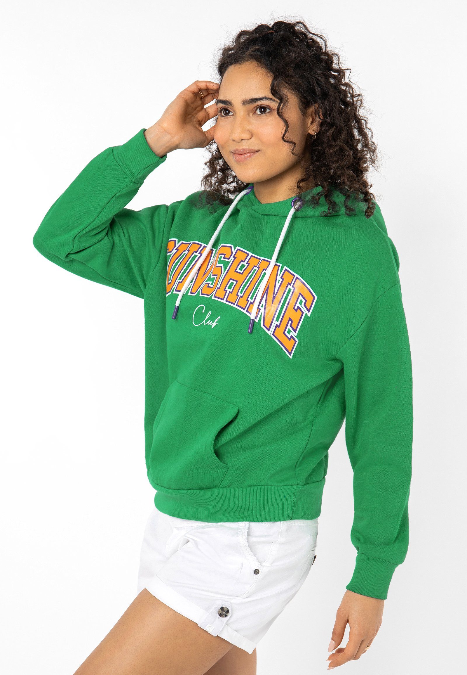 Aufdruck Hoodie green Hoodie SUBLEVEL Sweat mit