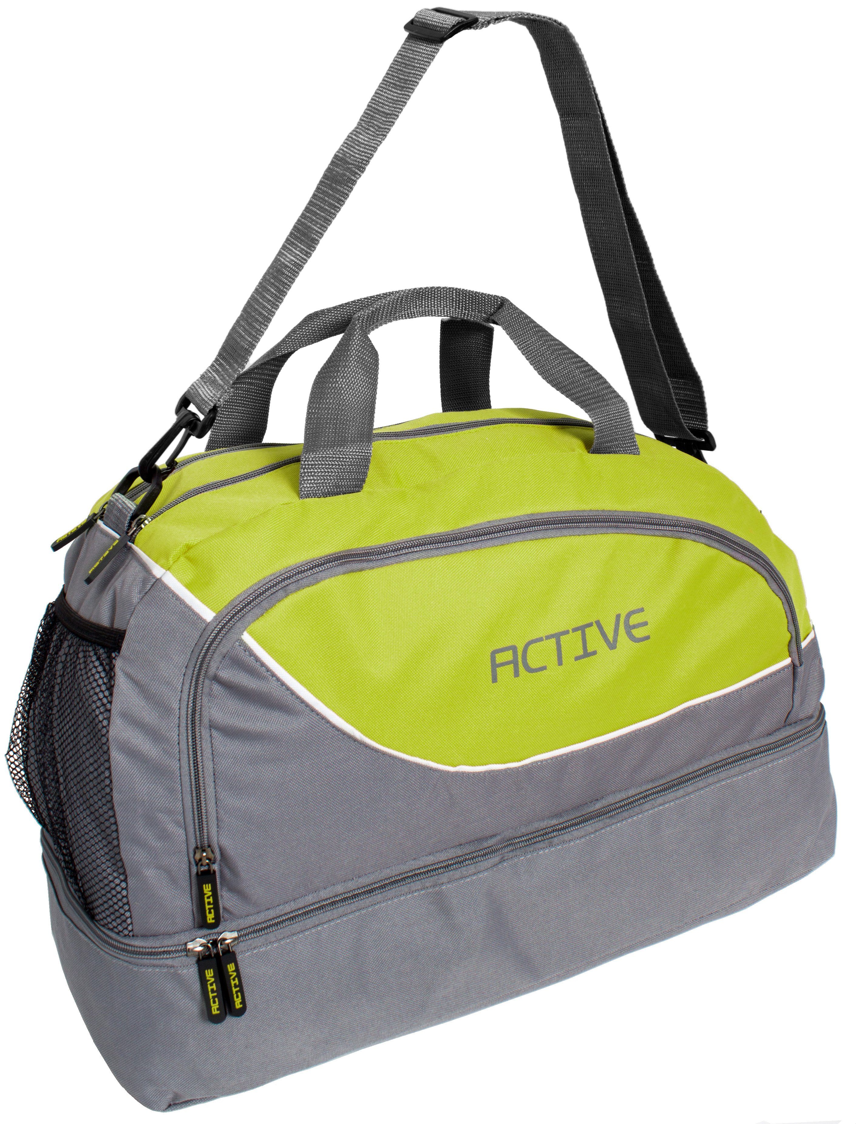 BRUBAKER Sporttasche Trainingstasche Active 30 l mit Nassfach (Reisetasche für Damen und Herren, für Sport Fitness Schwimmen Reisen), Fitnesstasche mit Bodenfach und einem Fach für Handy und Ähnliches