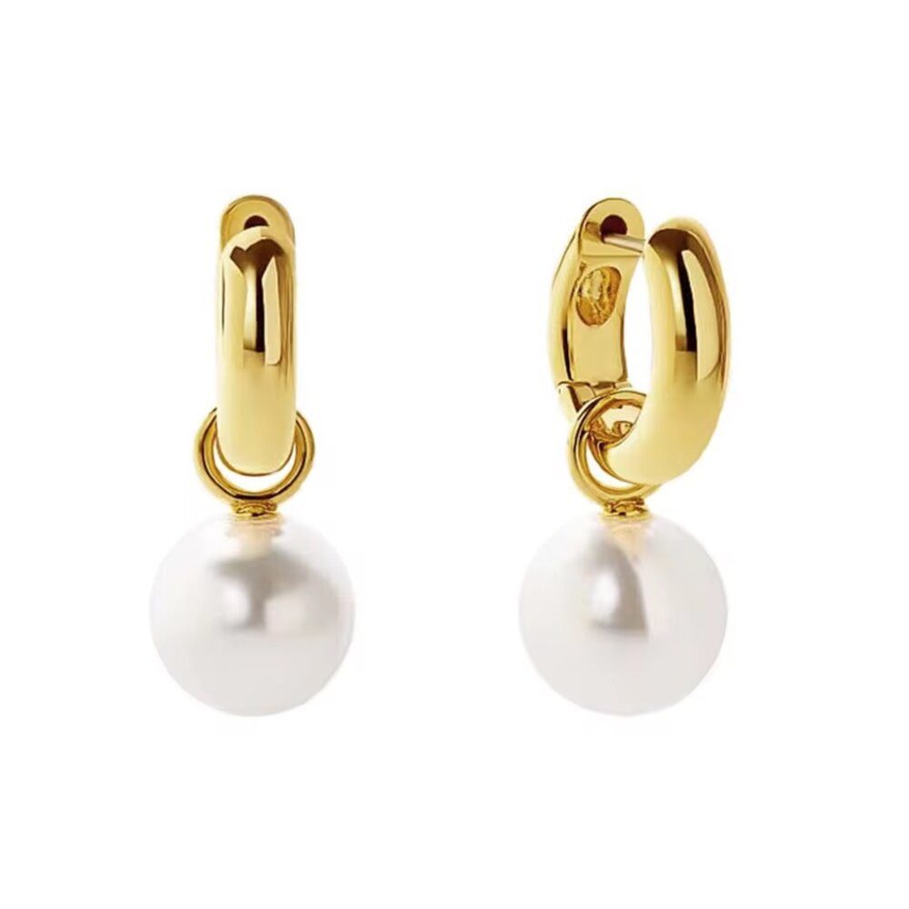 ROUGEMONT Perlenohrringe Elegante Damen Perlen Ohrringe Trend Creolen 925 S günstig online kaufen