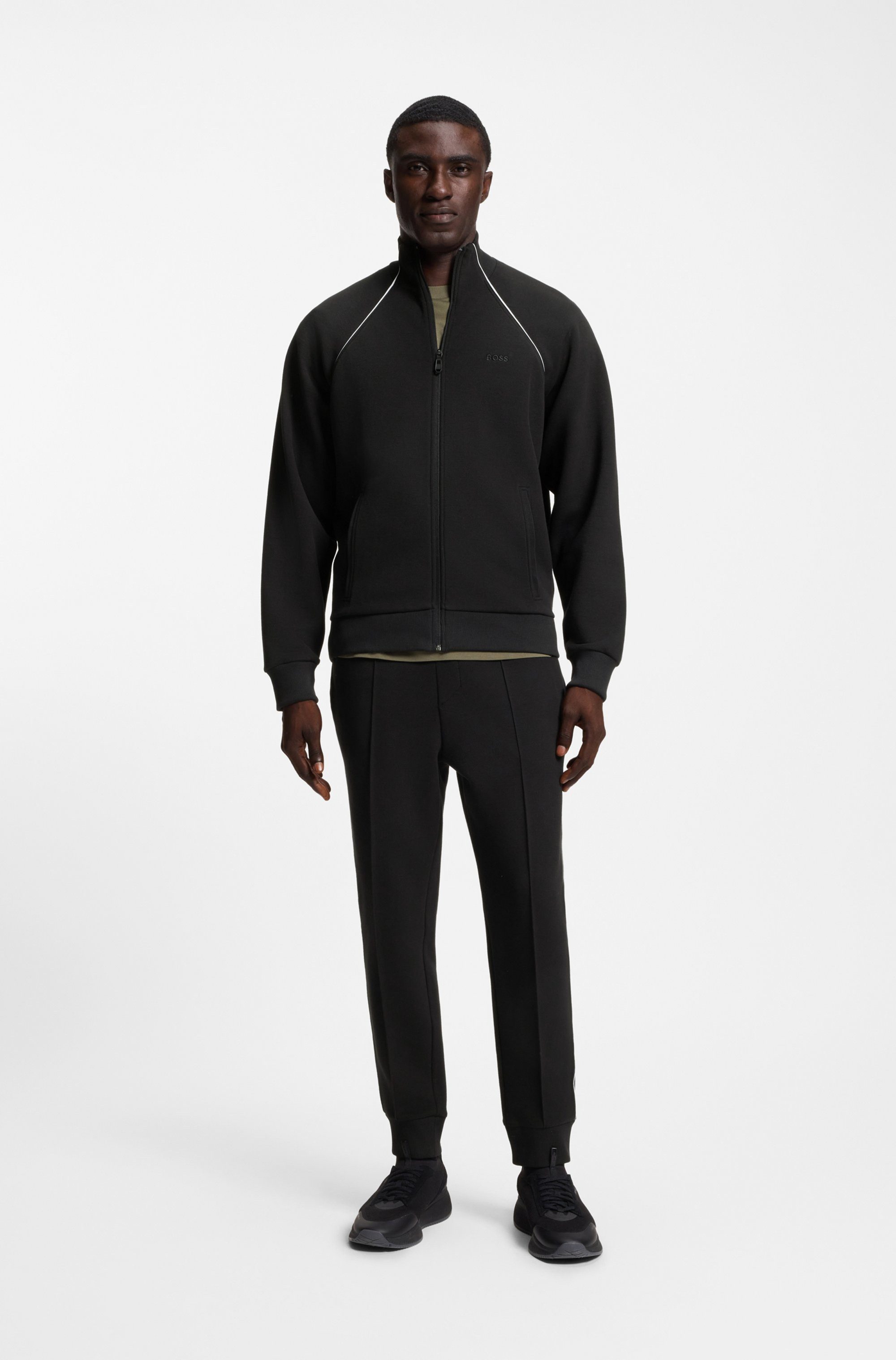 BOSS GREEN Sweatjacke Skaz mit Markenlabel